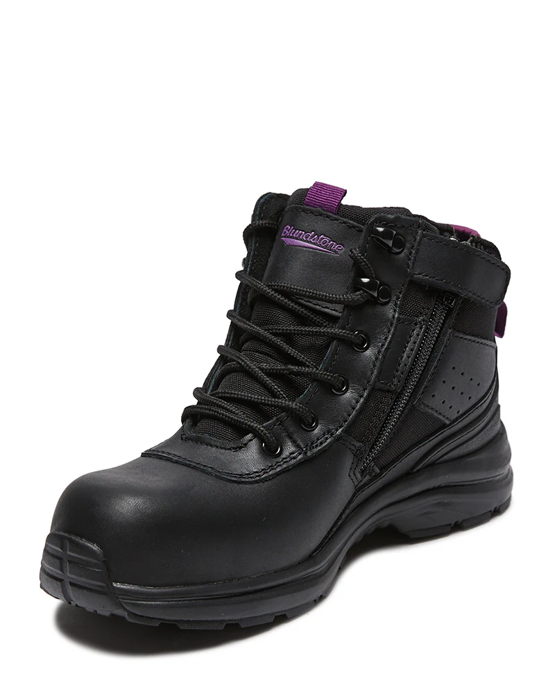 887 Womens Zip Side Safety Boot - Black