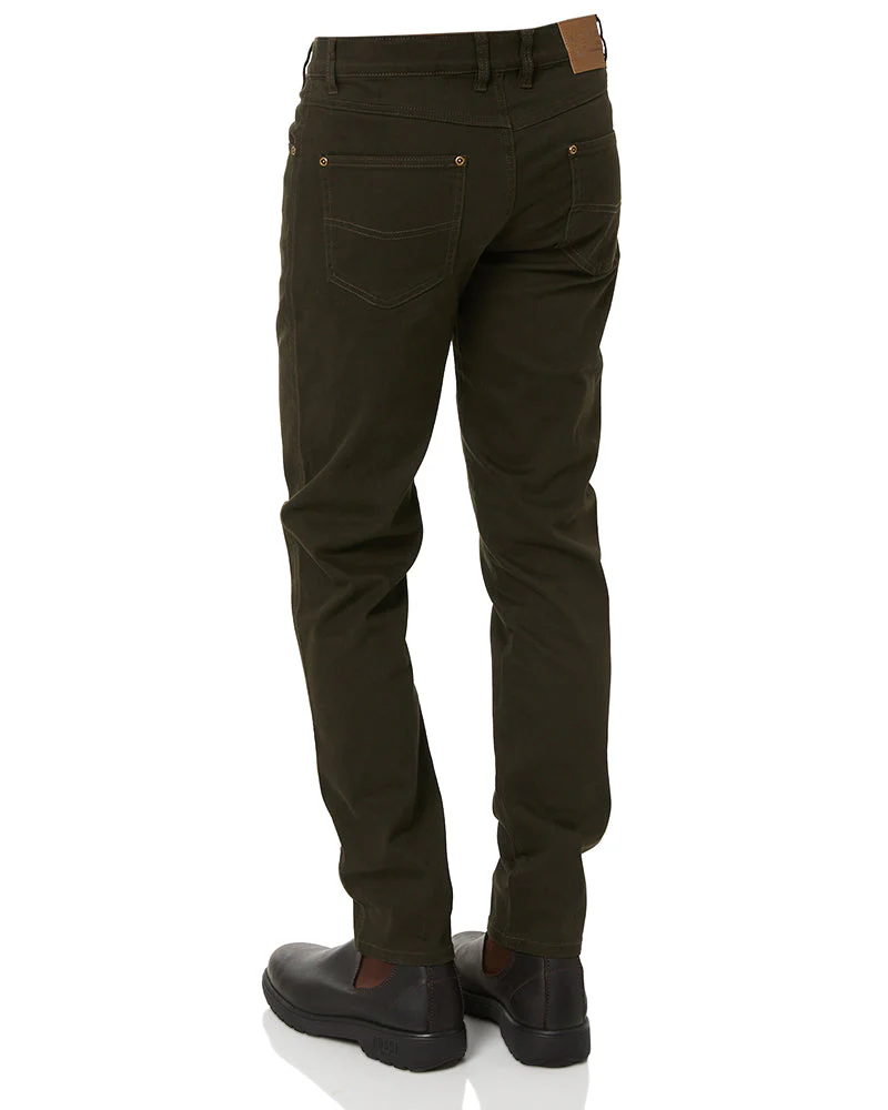 Cotton Stretch Jeans - Moss