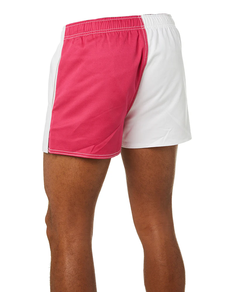 Cotton Harlequin Short - Fuschia/White