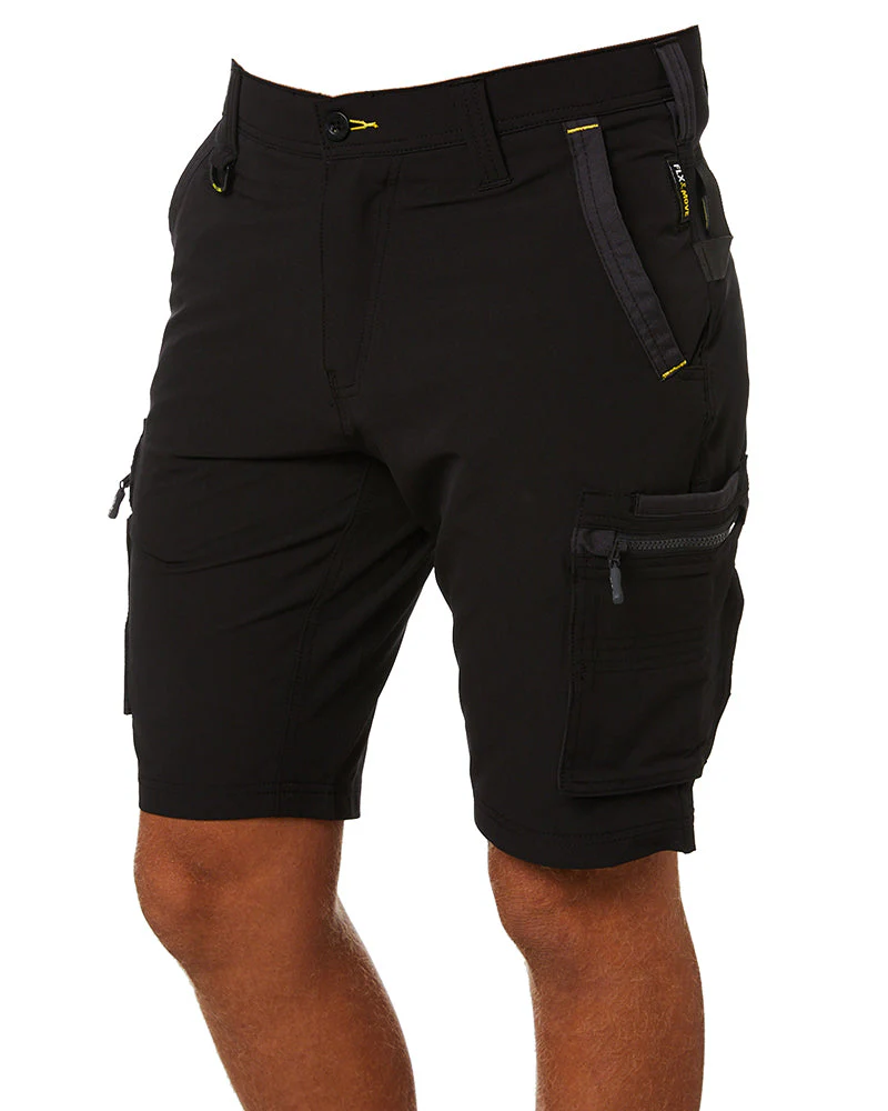 Flex and Move 4-Way Stretch Zip Cargo Short - Black