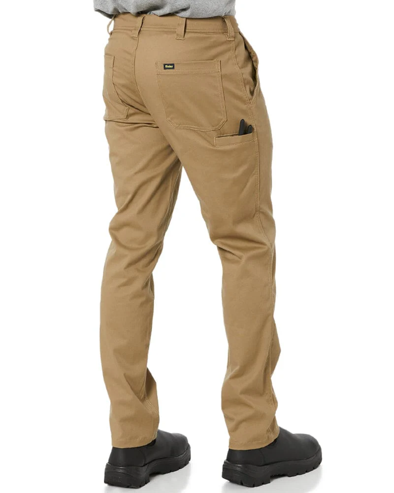 Stretch Cotton Drill Work Pants - Khaki