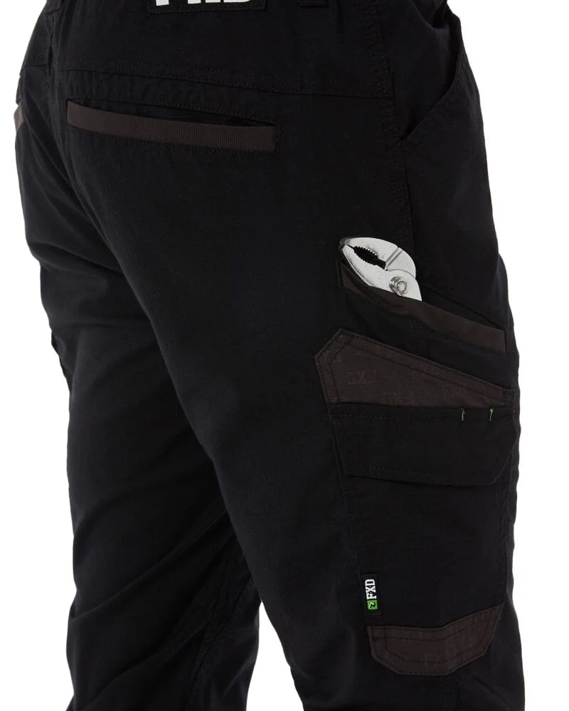 WP-12C Cuffed Elastic Waist Stretch Ripstop Work Pant - Black