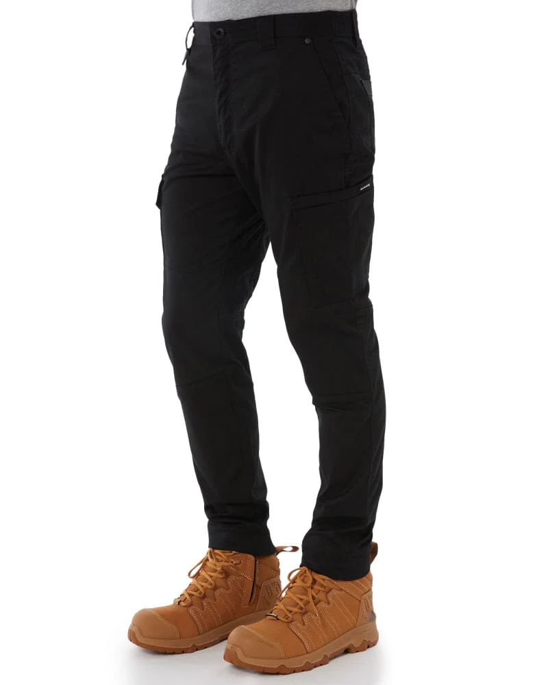 Elastic Waist Cuffed Pant - Black