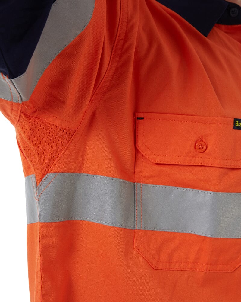 Taped Hi Vis Cool Lightweight LS Shirt - Orange/Navy