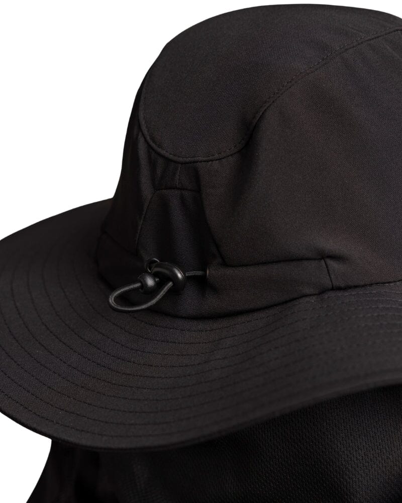 Wide Brim Hat With Legionnaires Flap - Black