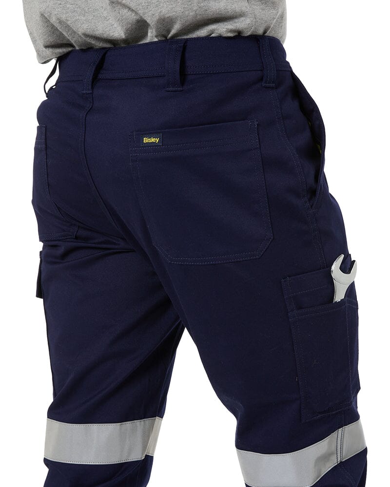 Taped Biomotion Stretch Cotton Drill Cargo Cuffed Pants - Navy