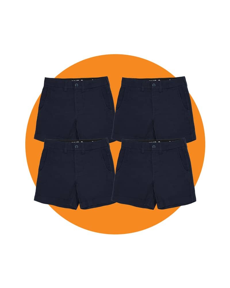 Tradies WS-2 Lightweight Work Shorts 4 Value Pack - Navy
