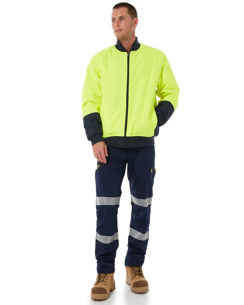 Hi Vis Bomber Jacket - Yellow/Navy