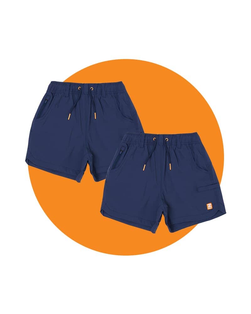 Tradies Womens Z-Lite Comfort Short 2 Value Pack - Navy