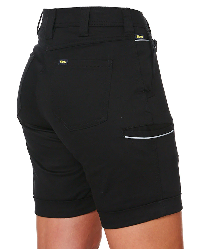Tradies Womens Stretch Cotton Short 2 Value Pack - Black