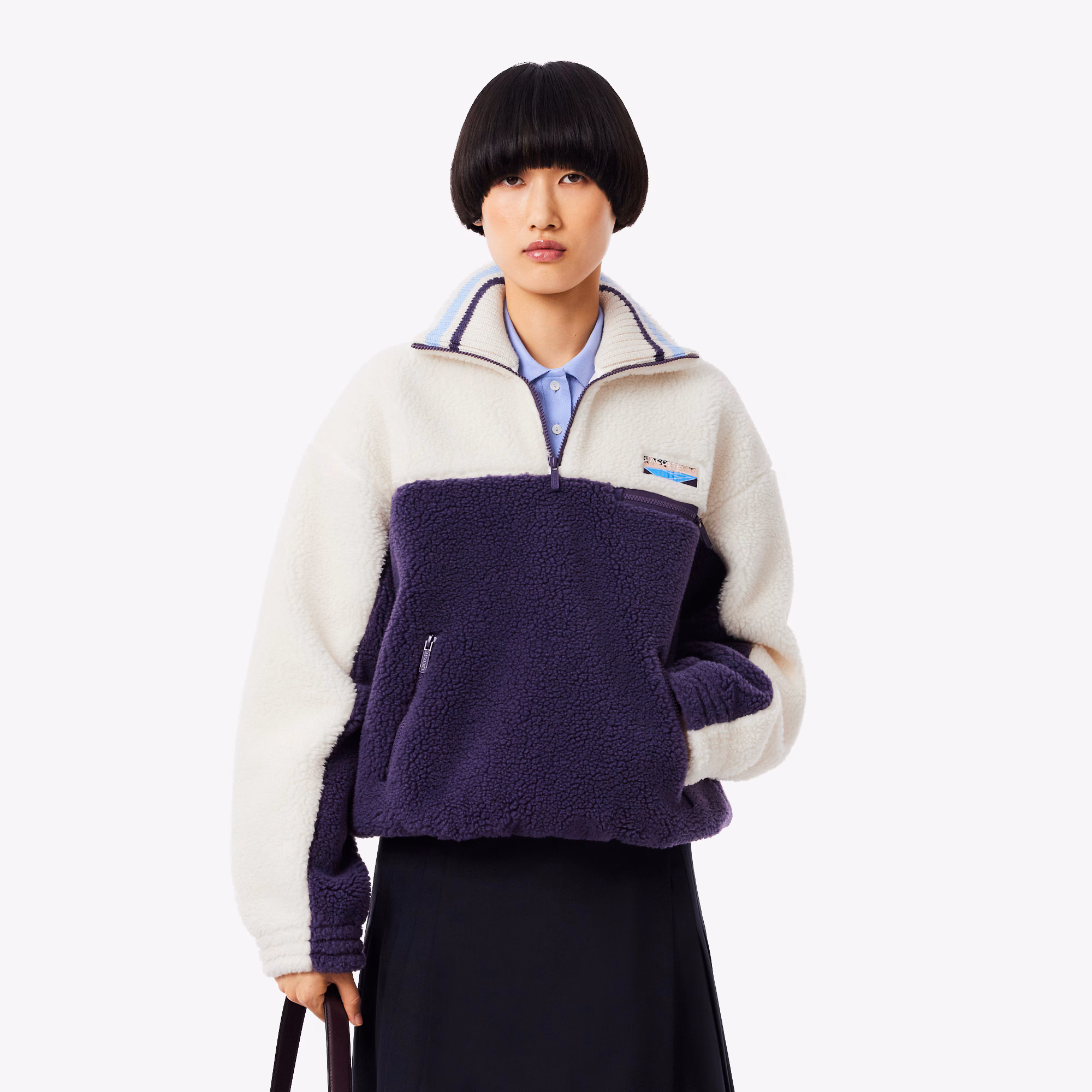 Women's High-Neck Oversized Fleece Sweatshirt