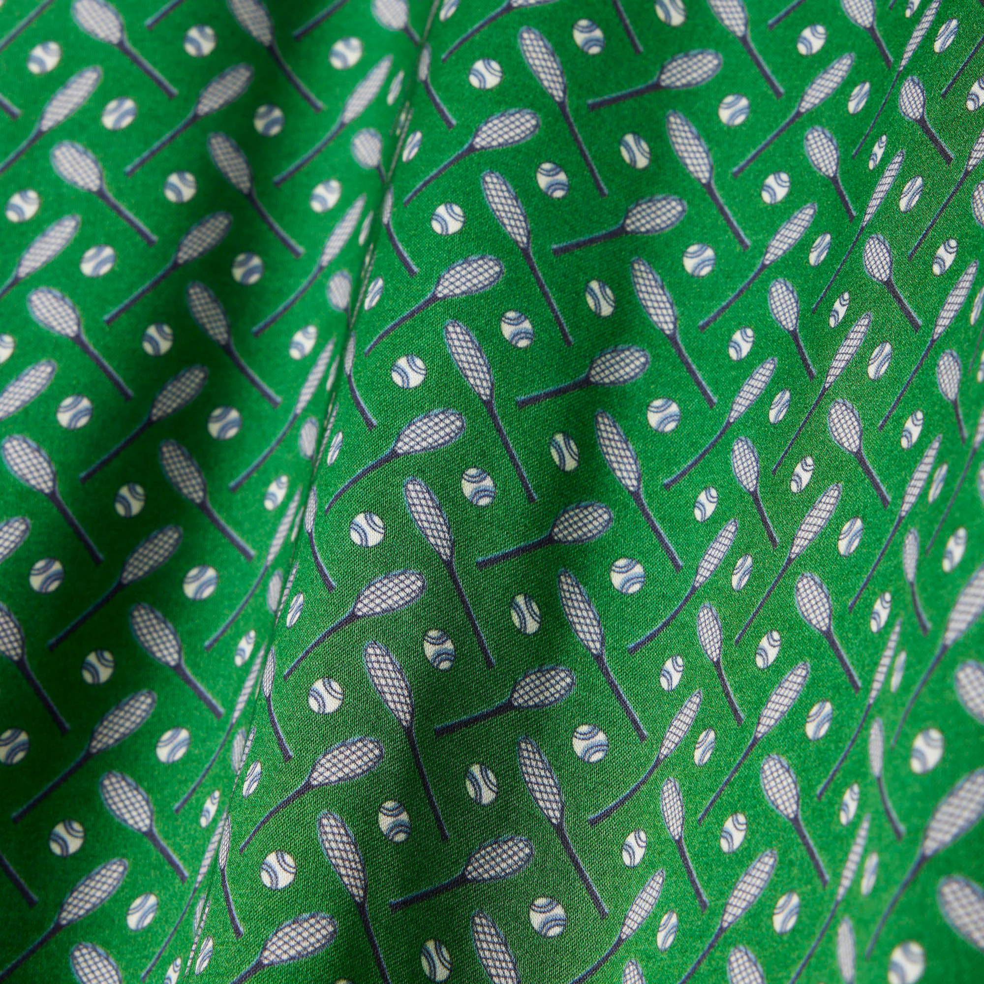 Runway Printed Satin Scarf Neck Dress