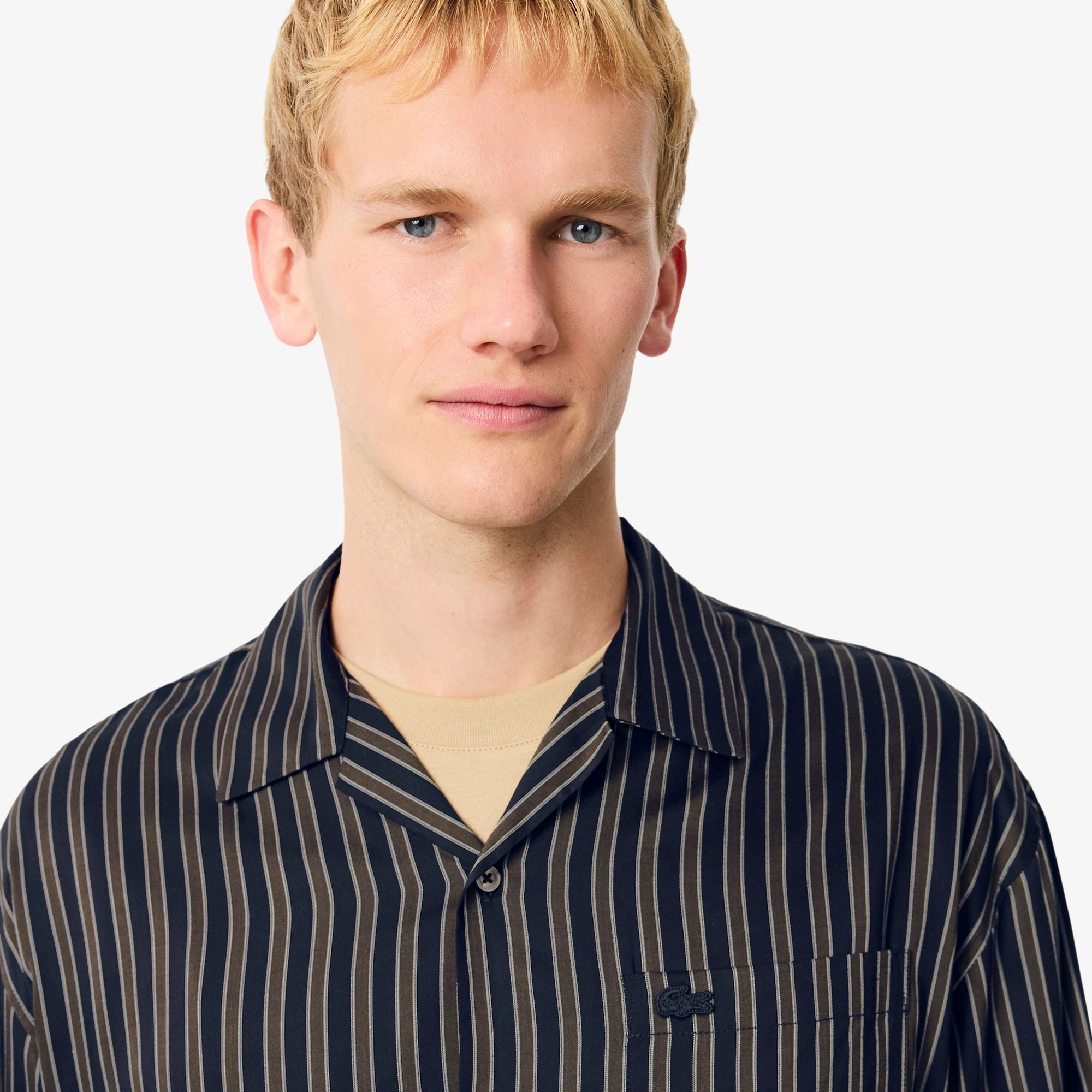 Men's Relaxed Fit Striped Lyocell Shirt