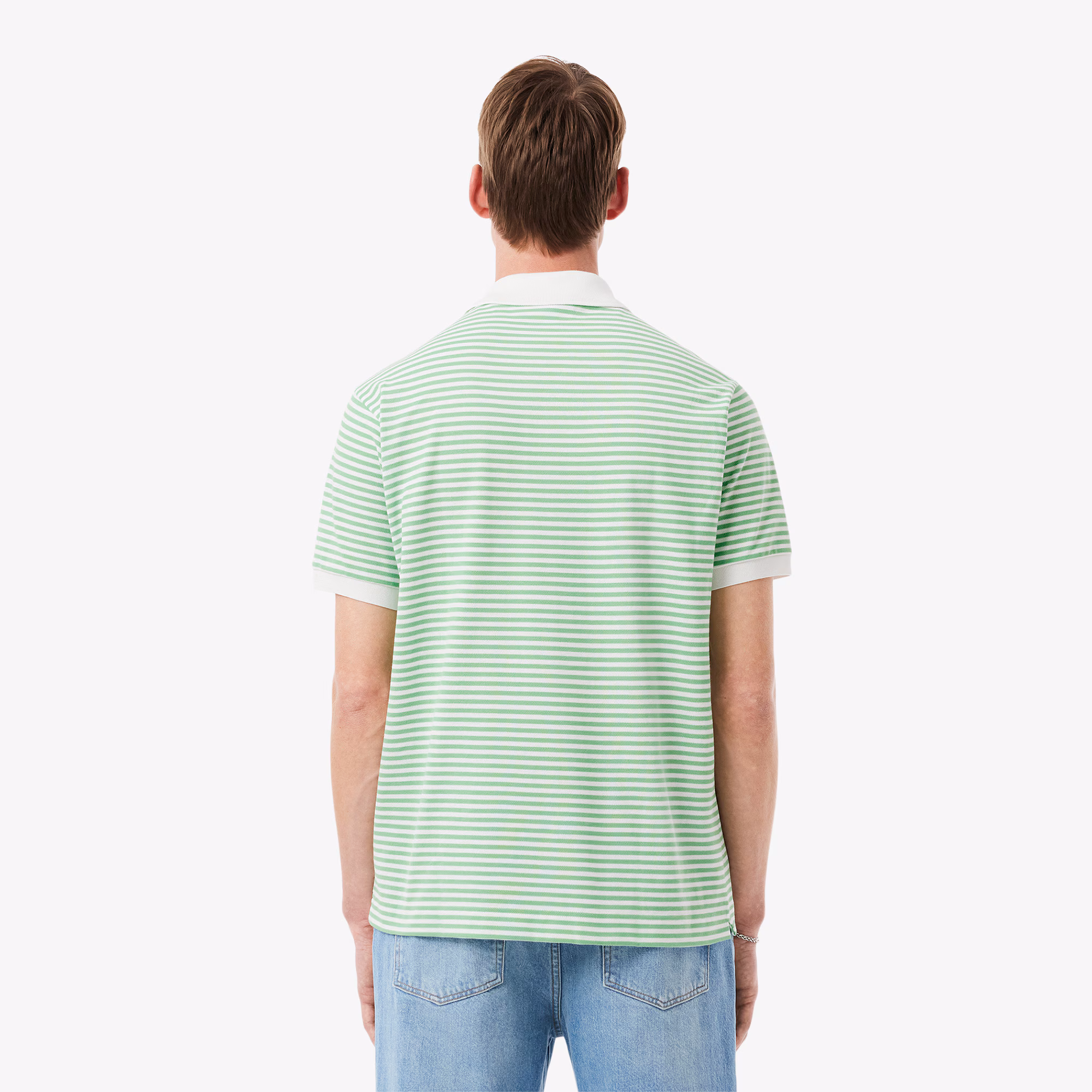 Men's Classic Fit L.12.12 Striped Petit Piqué Polo