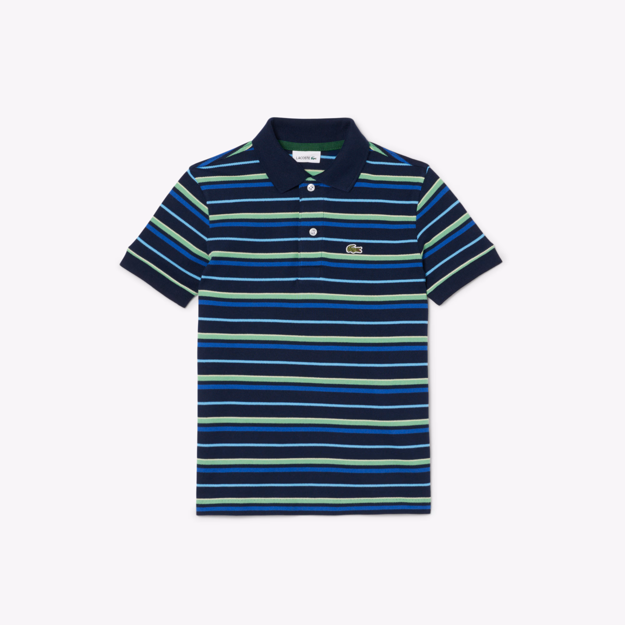 Boys' Contrast Stripe Petit Piqué Polo