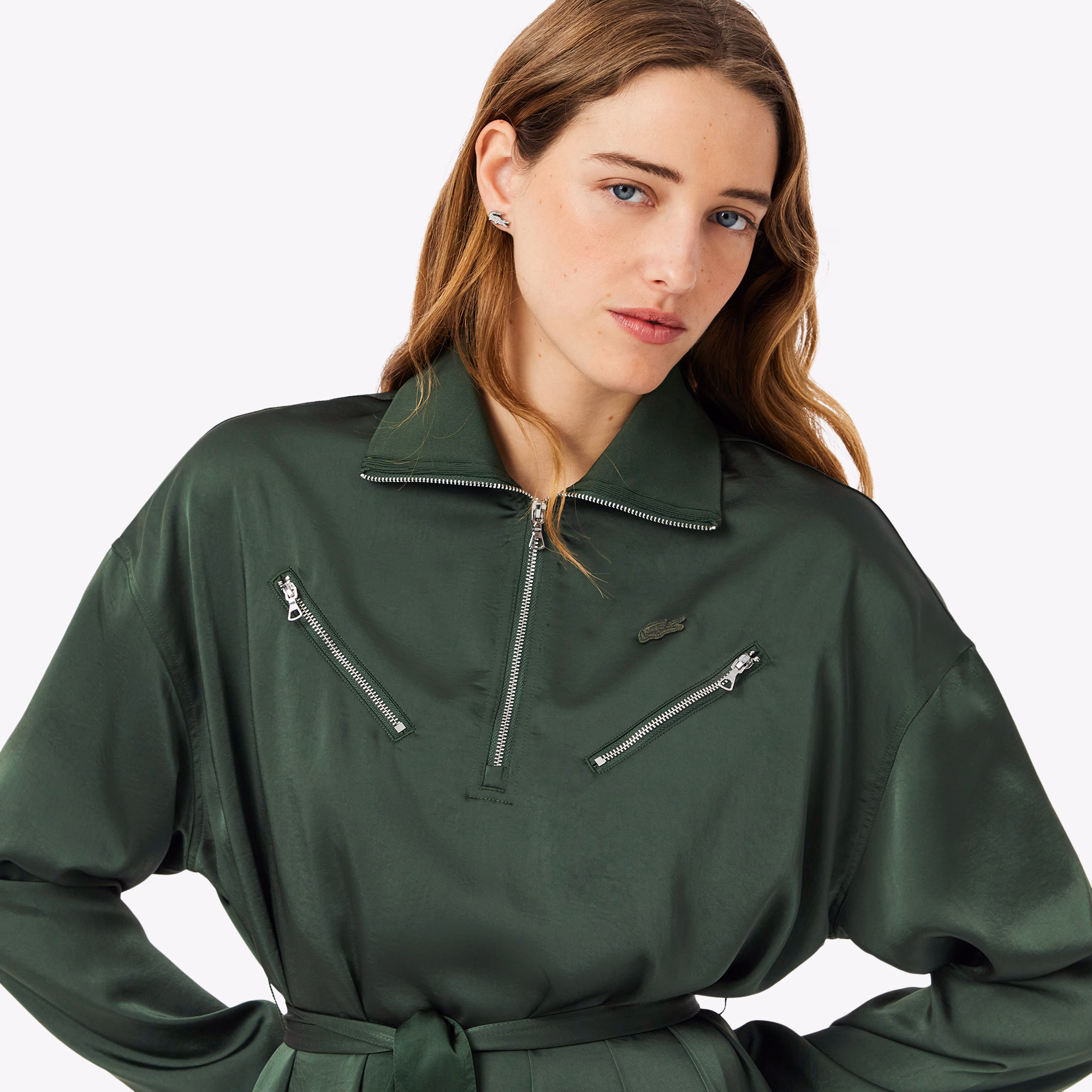 Women's Long Sleeve Belted Dress