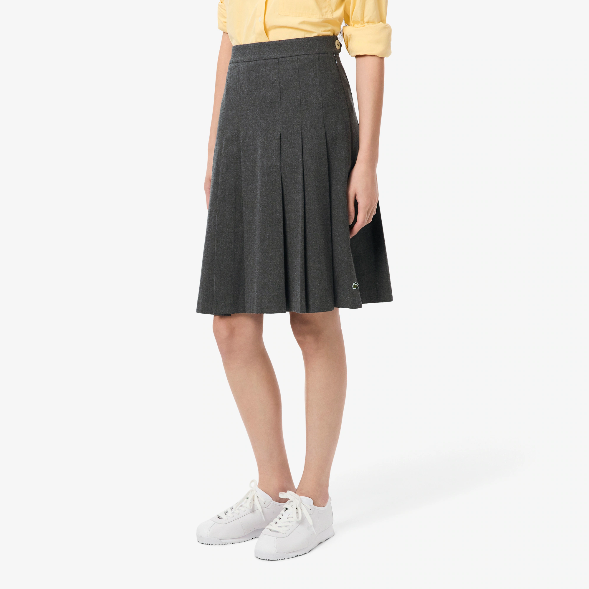 Women's Pleated Flannel Midi Skirt