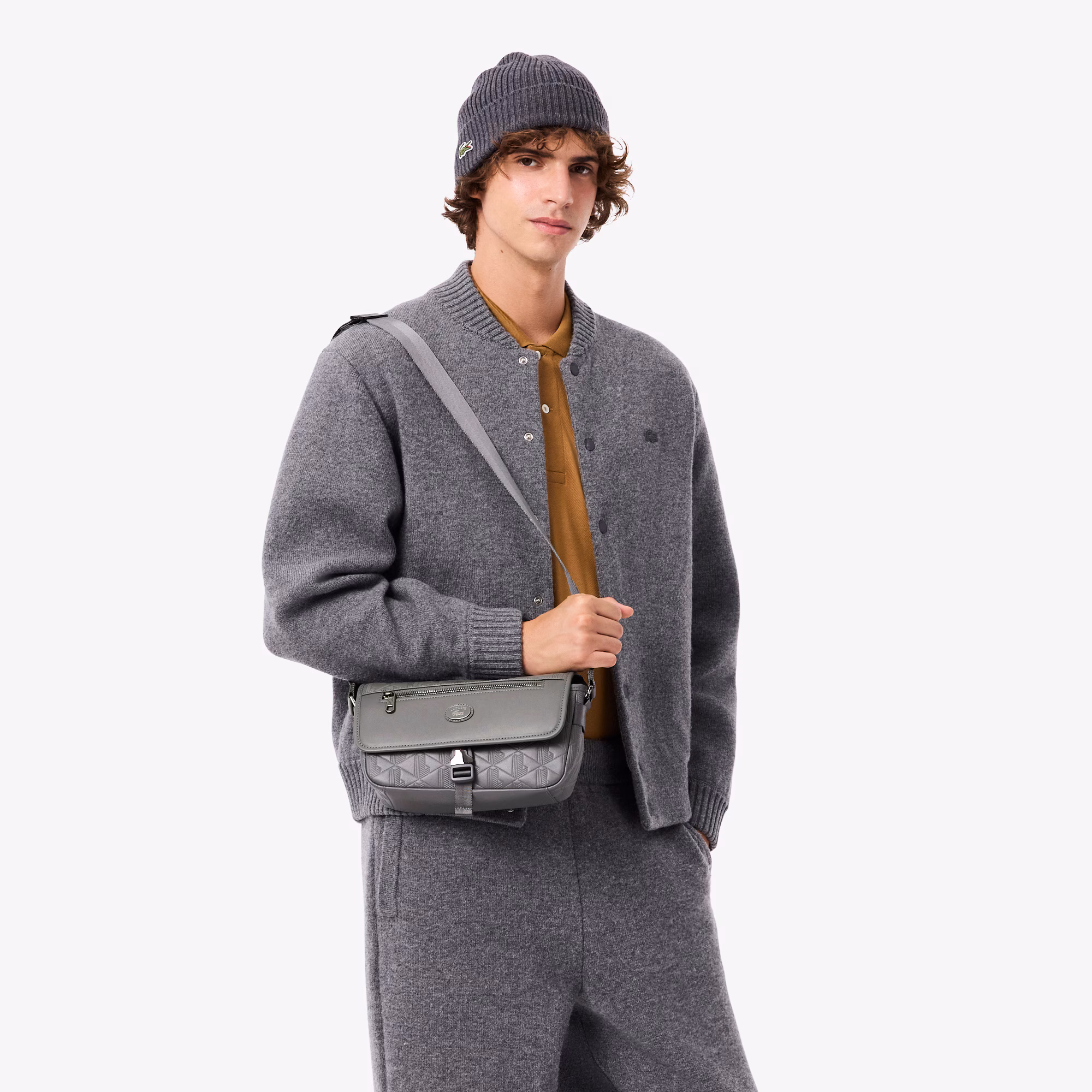 Small Monogram Leather Flap Satchel