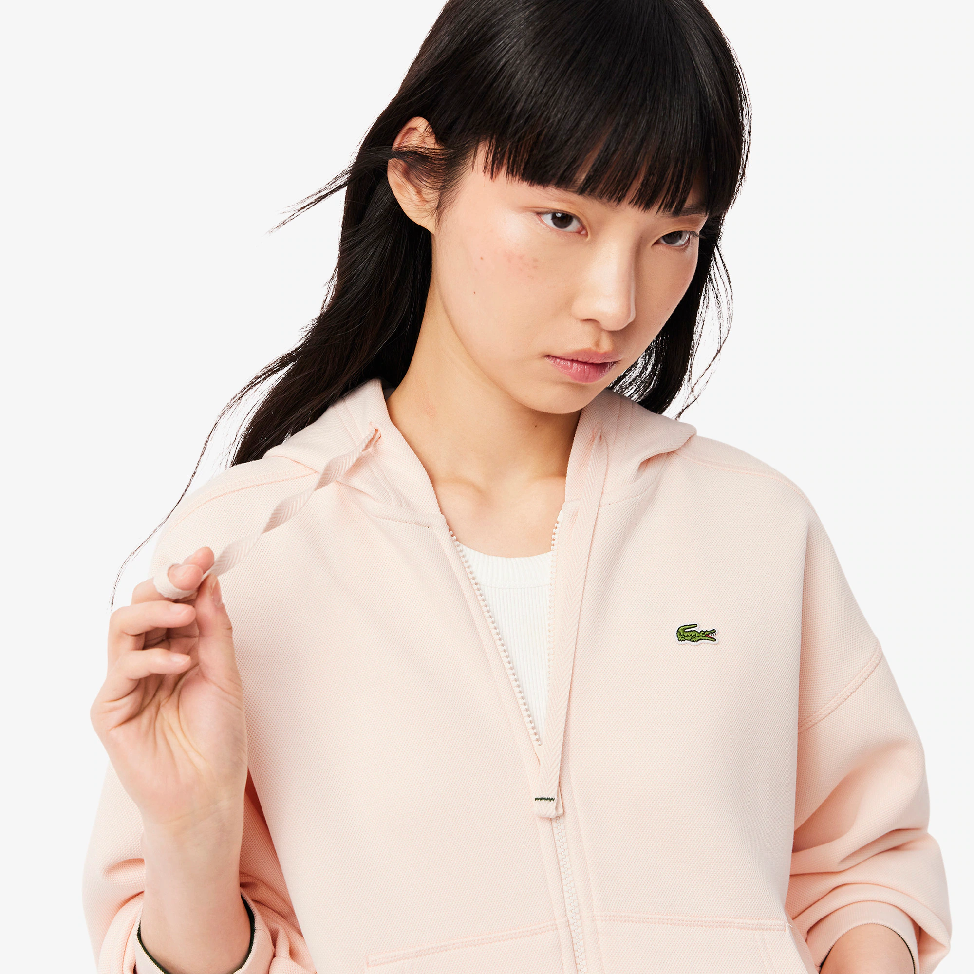 Women's Zip-Up Piqué Hoodie