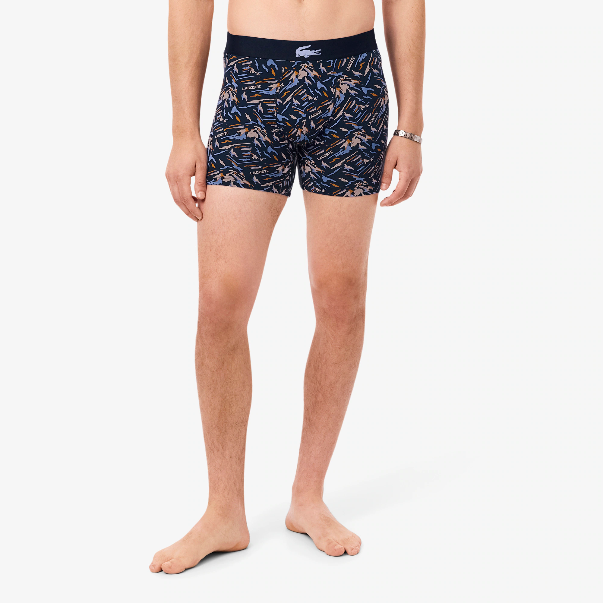 Men's Printed Stretch Cotton Boxer Briefs