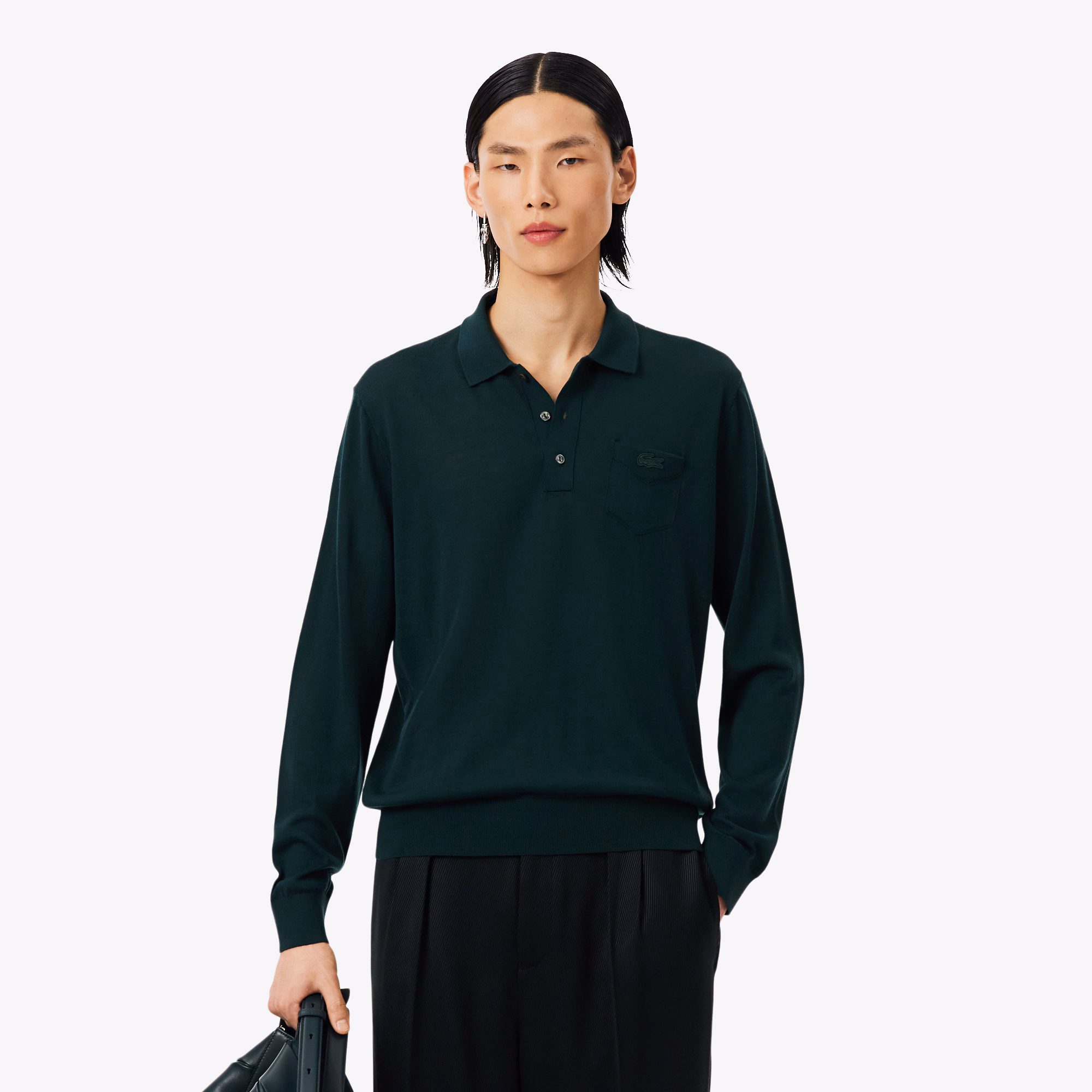 Runway Polo Collar Merino Wool Sweater