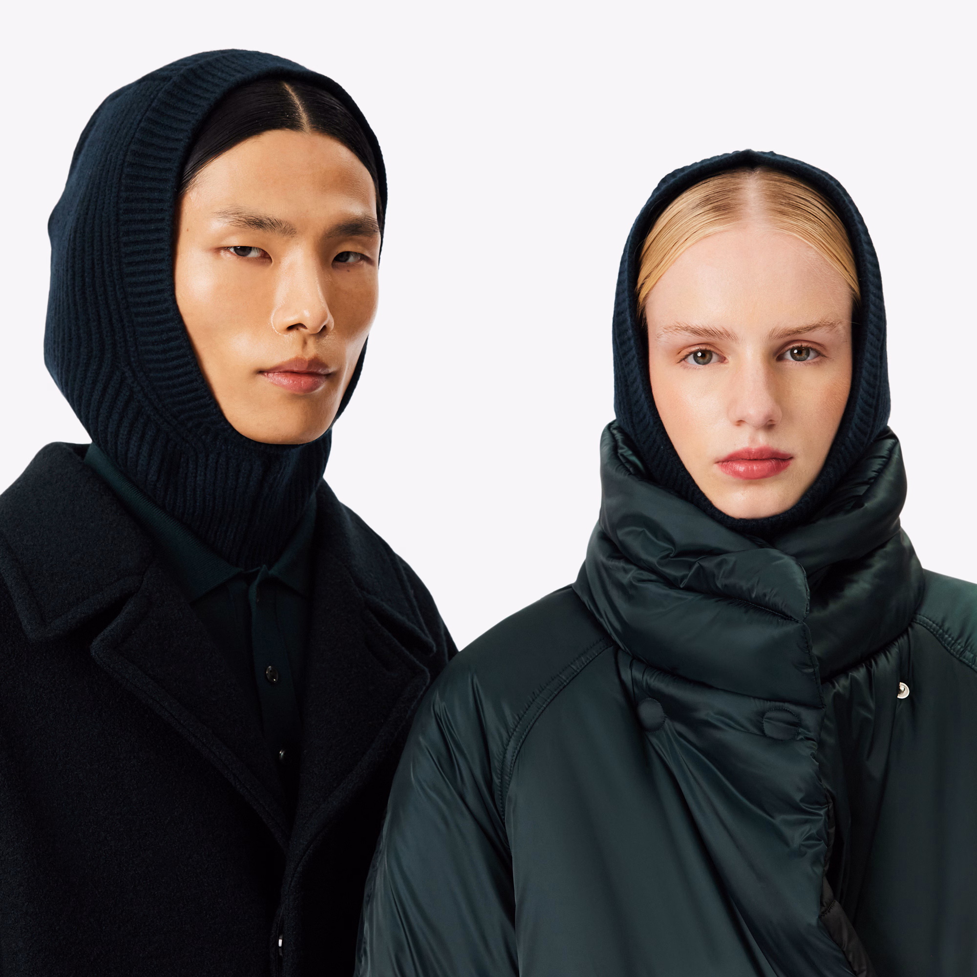 Runway Rib Knit Felted Wool Balaclava