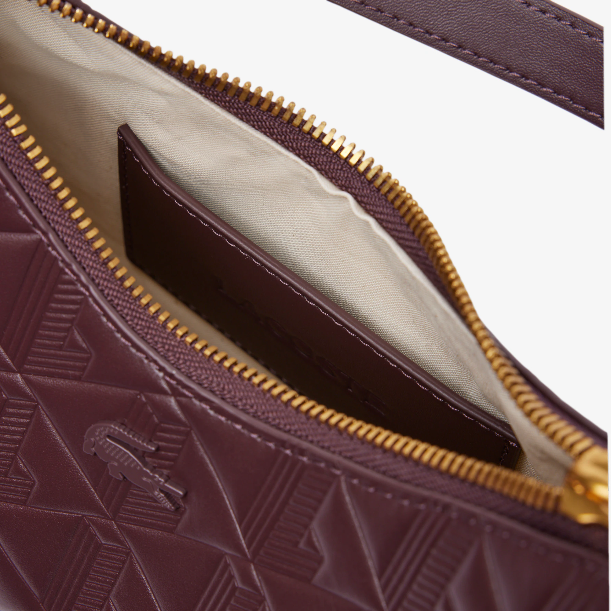 Maheki Embossed Leather Half Moon Bag