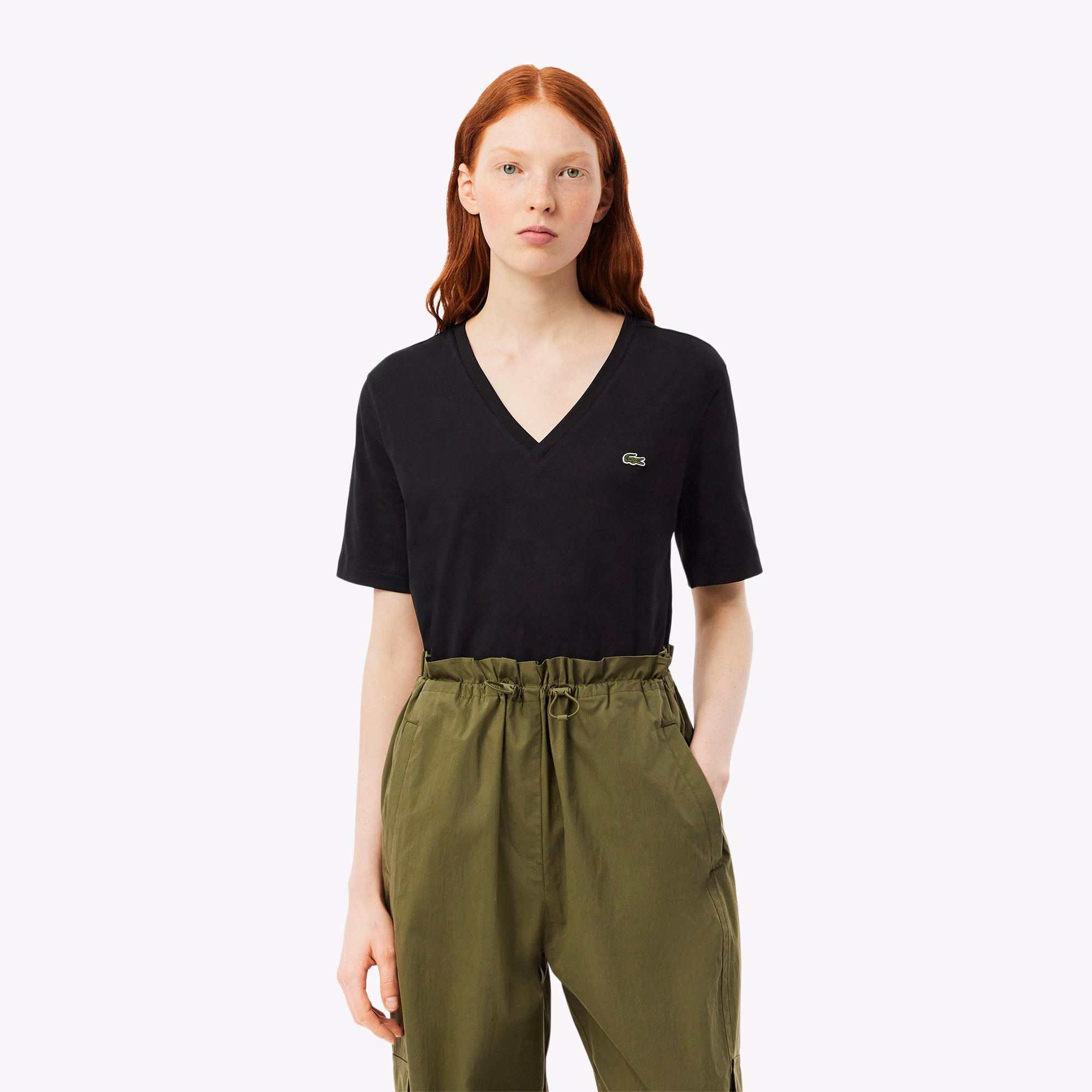 Women's Relaxed Fit Soft Cotton V-Neck T-Shirt