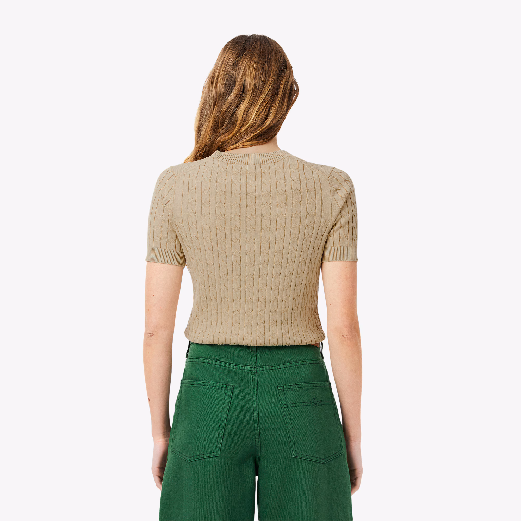 Women's Wash Effect Cable Knit Sweater