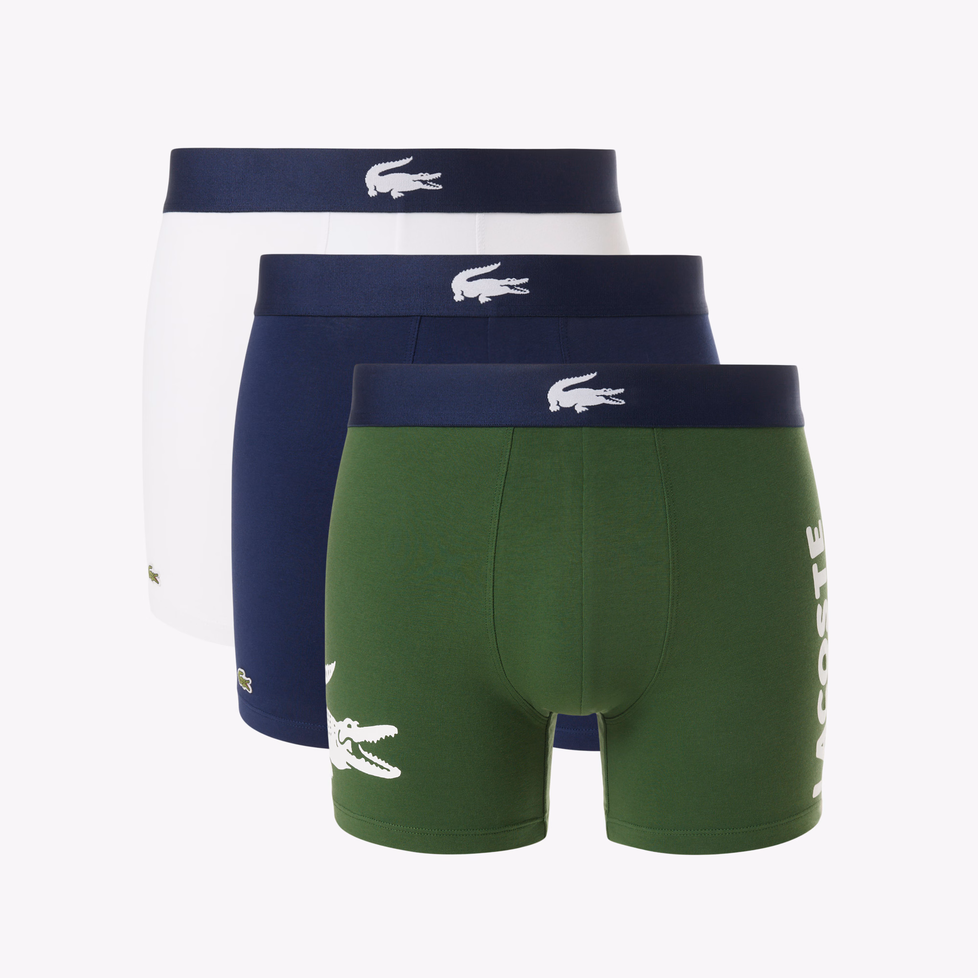 Men's 3-Pack Crocodile Waist Boxer Briefs