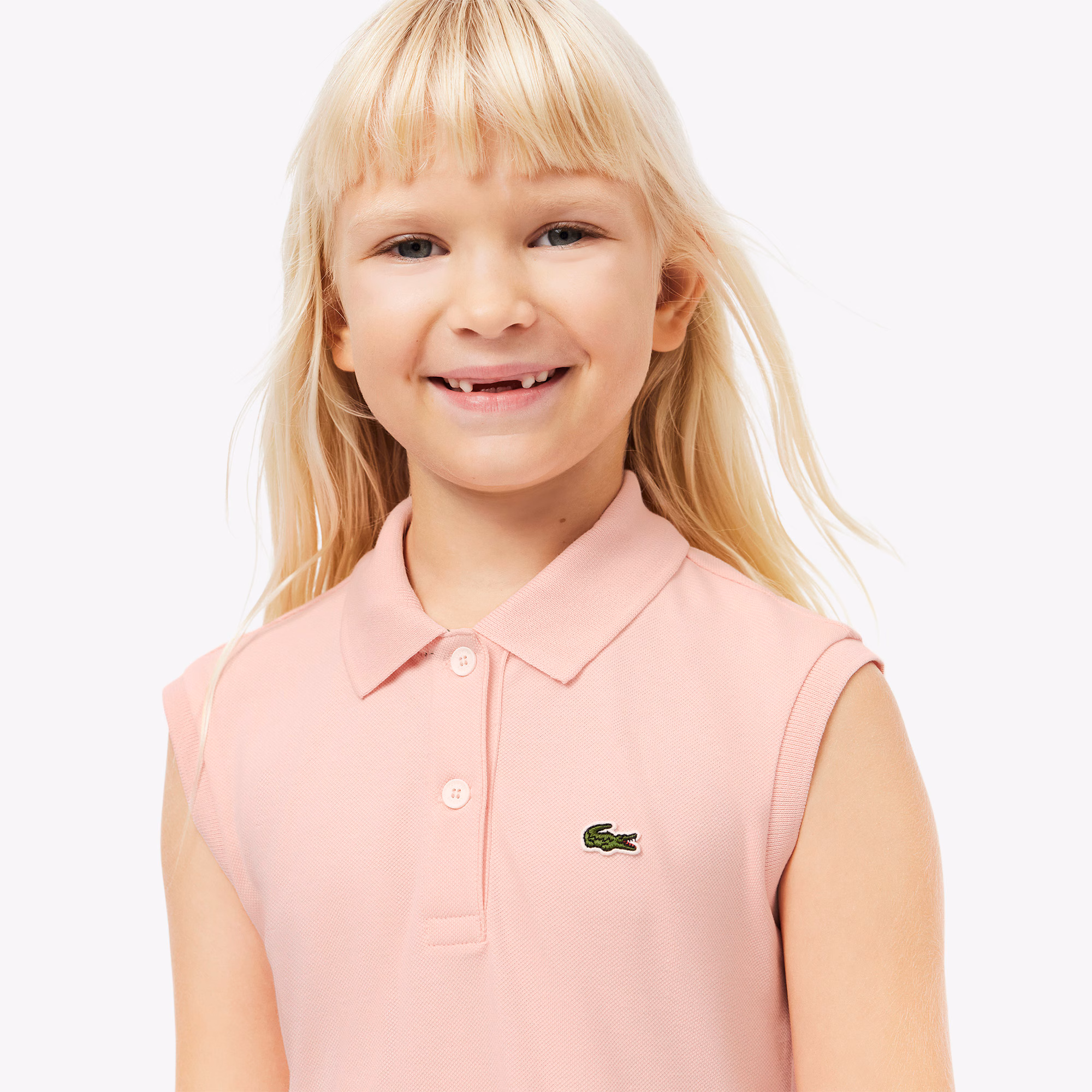Kids' Sleeveless Stretch Piqué Polo Dress
