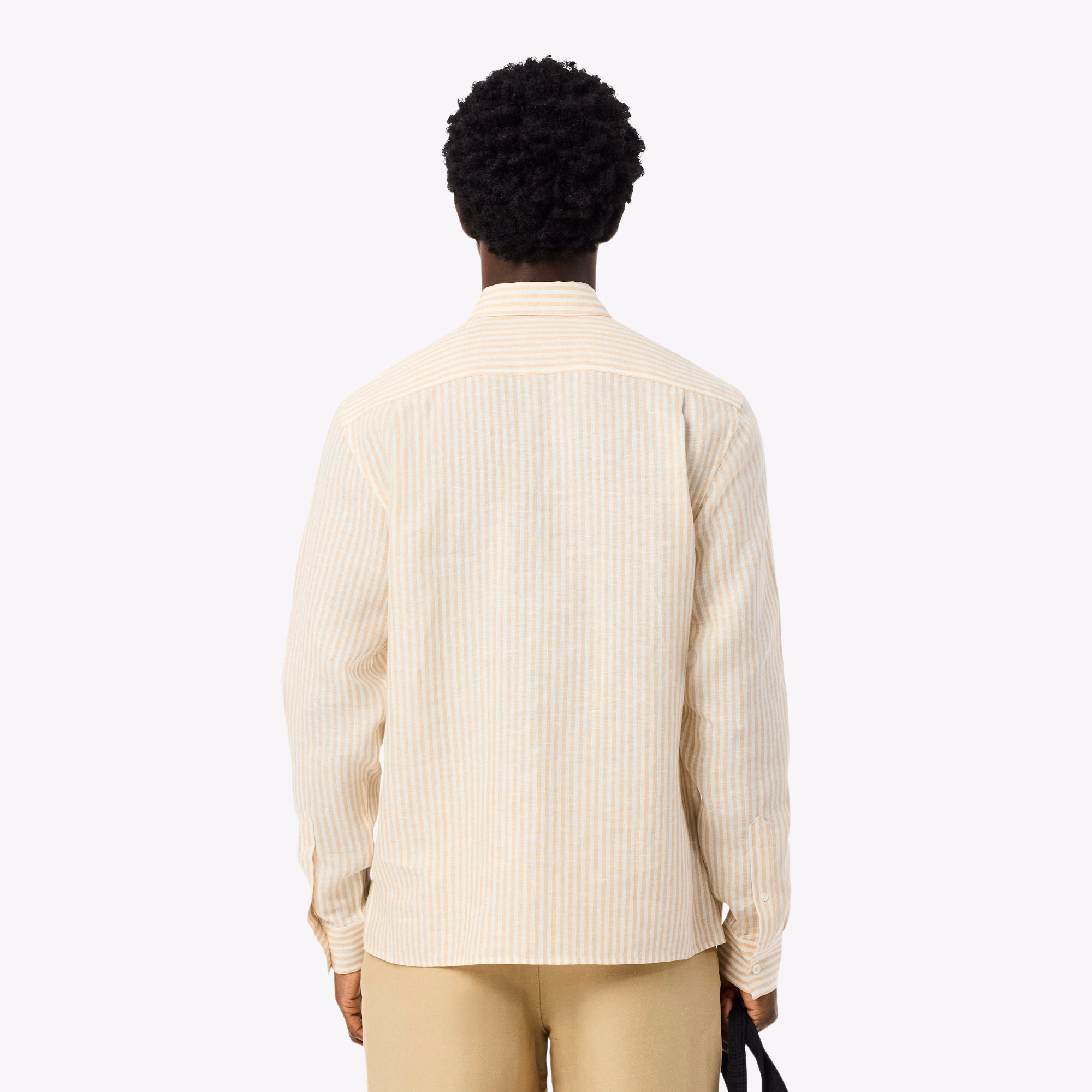 Men's Regular Fit Striped Linen Shirt