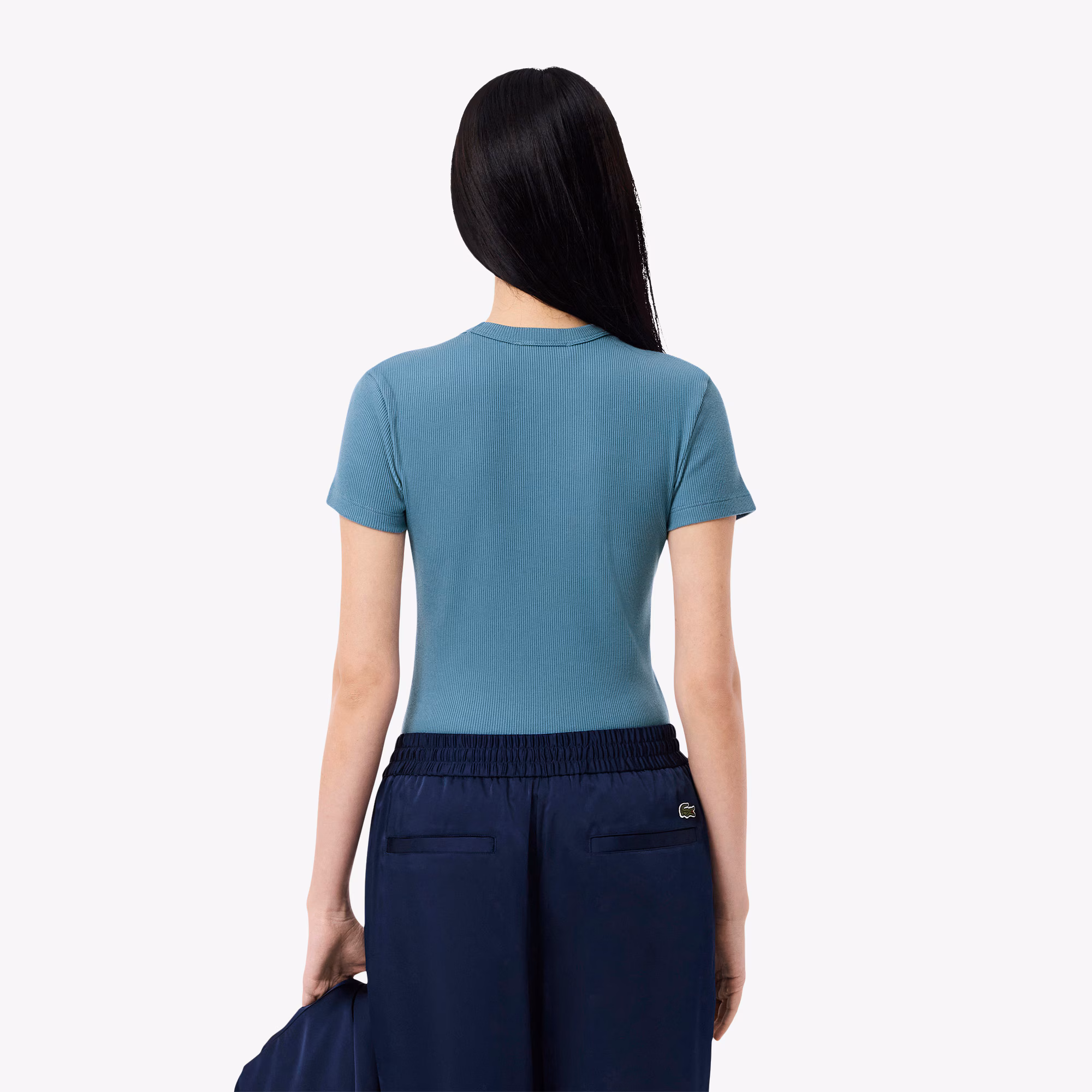 Women's Slim Fit Ribbed Cotton T-Shirt