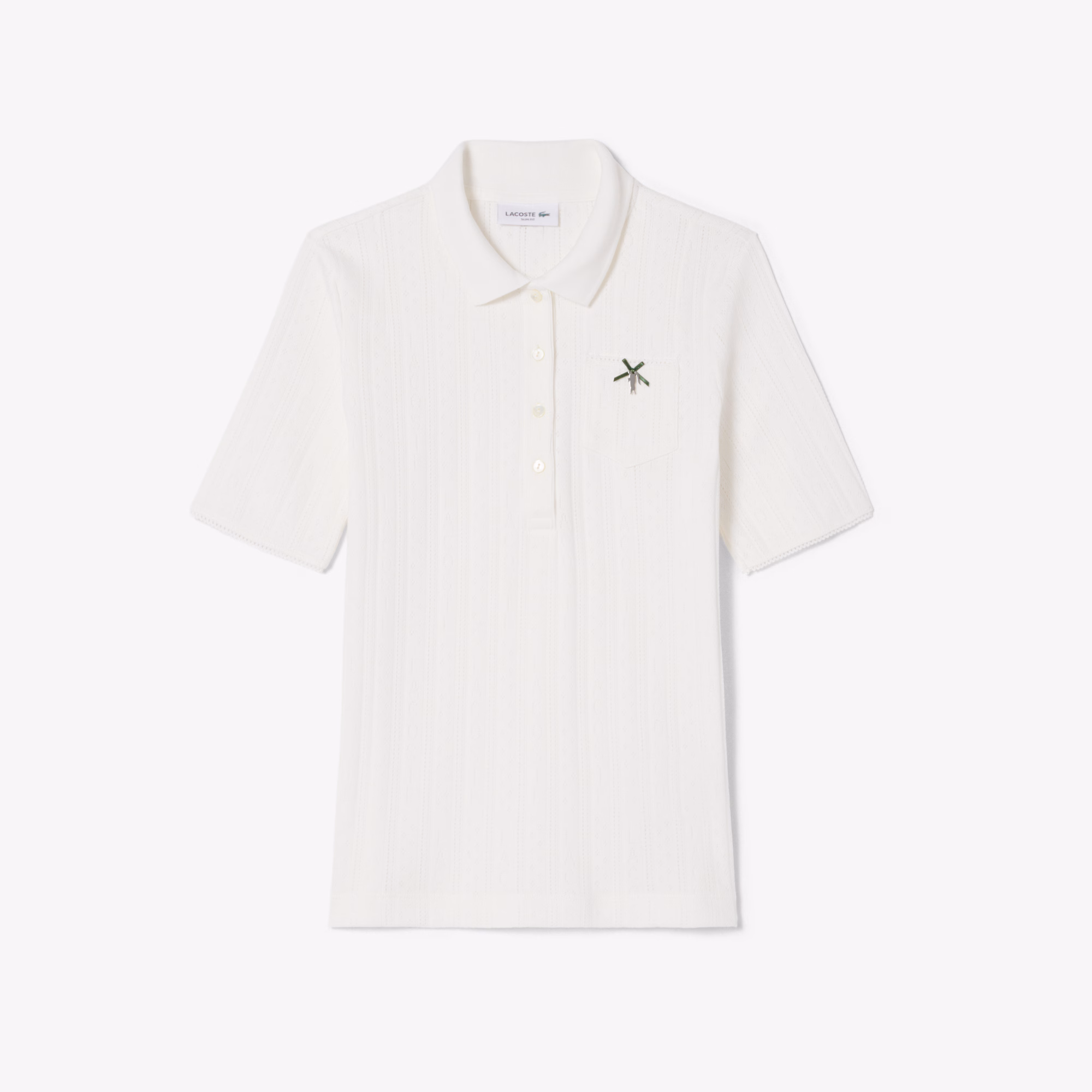 Women's Slim Fit Pointelle Branded L.12.D Polo