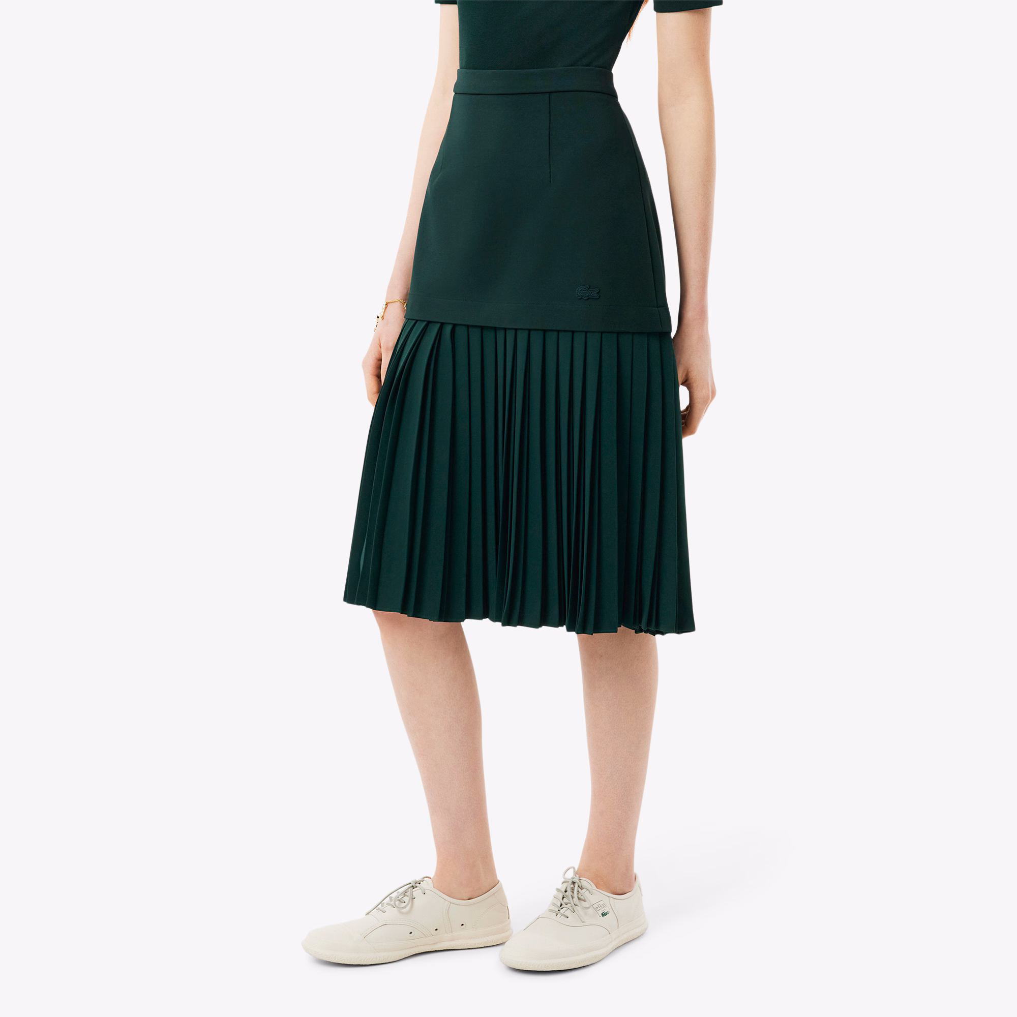 Women's Runway Pleated Satin Skirt