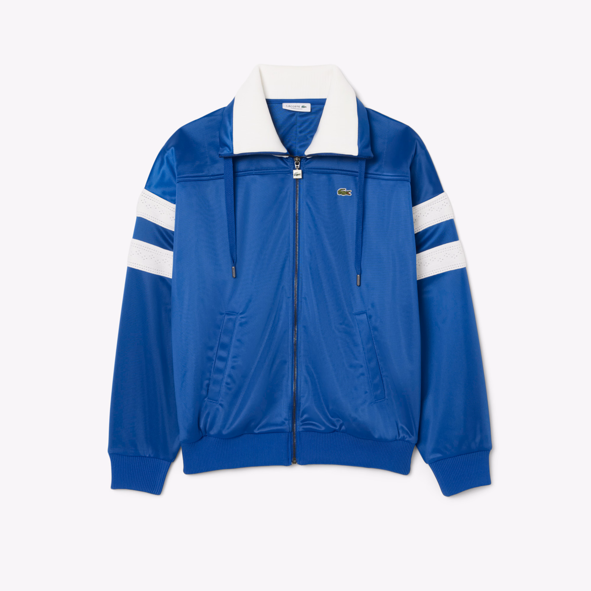 Women's Oversized Pointelle Stripe Satin Sweatshirt