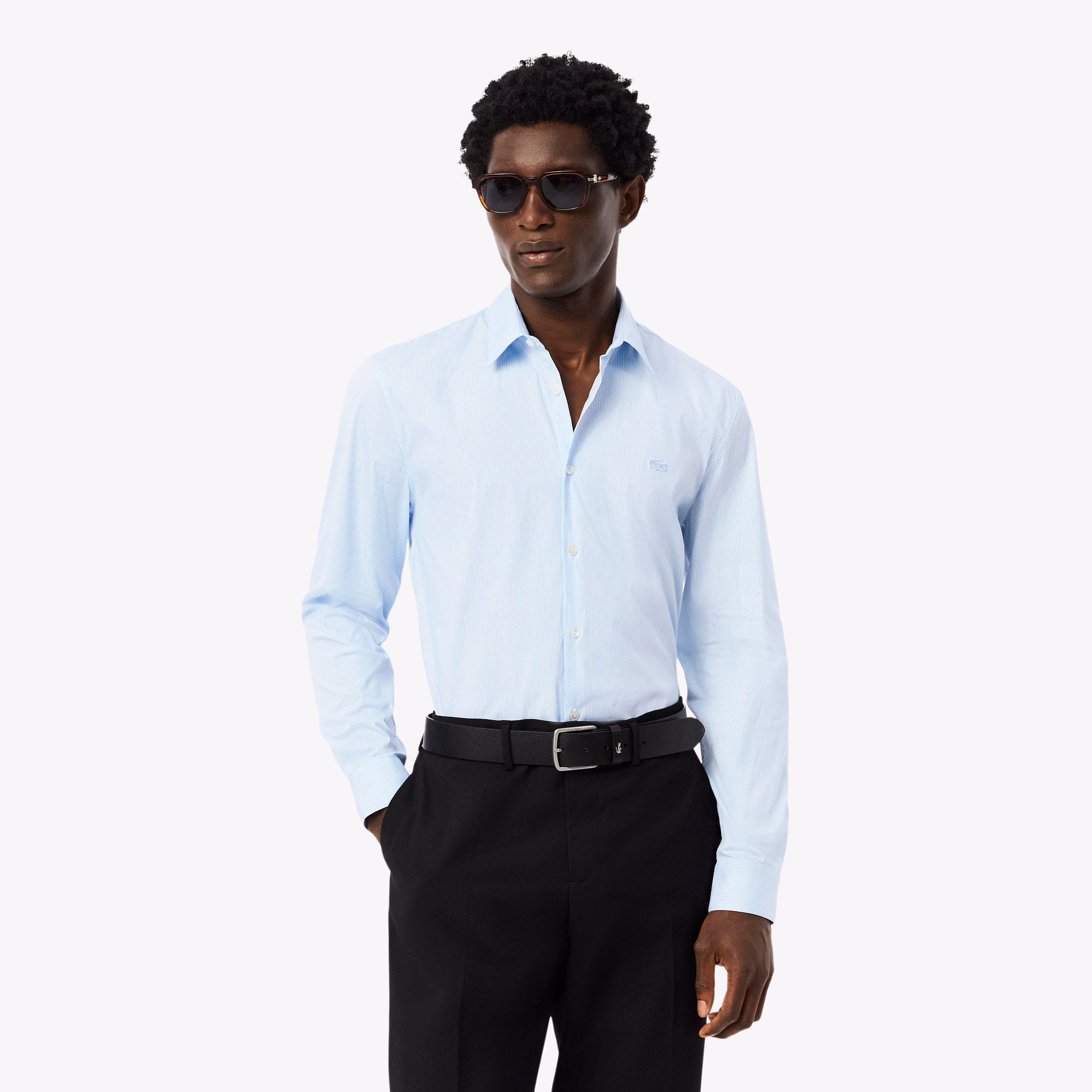 Men's Slim Fit Striped Stretch Button Down Shirt