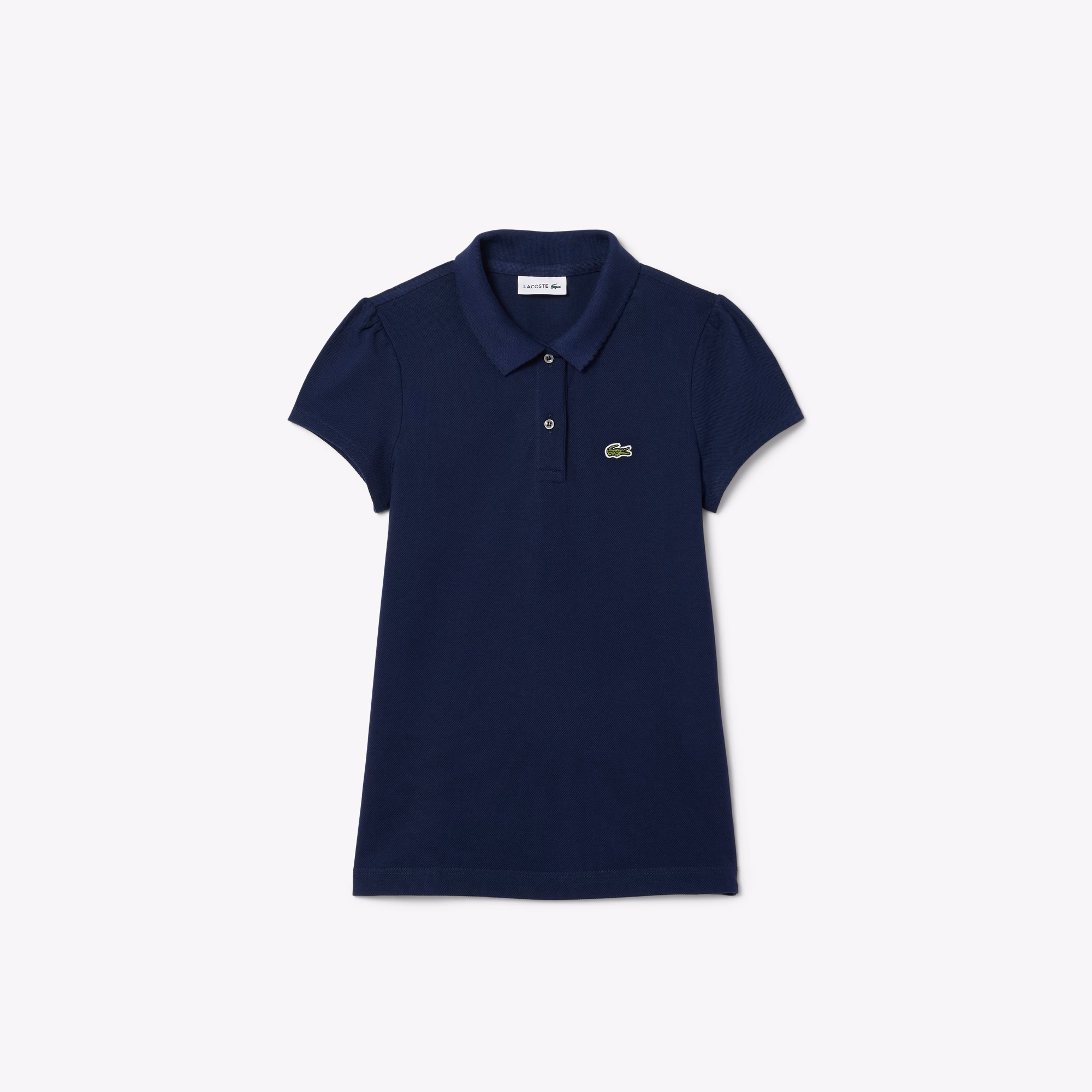 Kids' Scalloped Collar Mini Piqué Polo