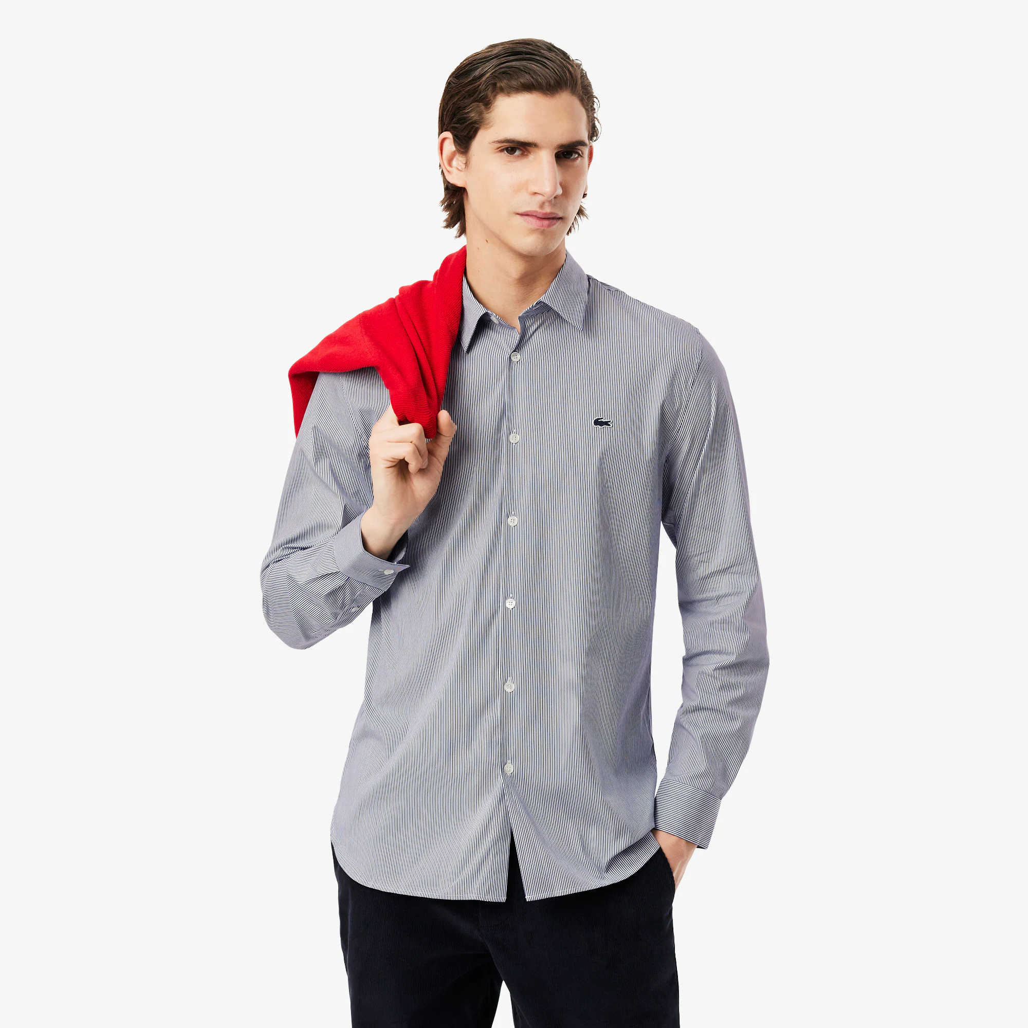 Men's Slim Fit Striped Stretch Button Down Shirt