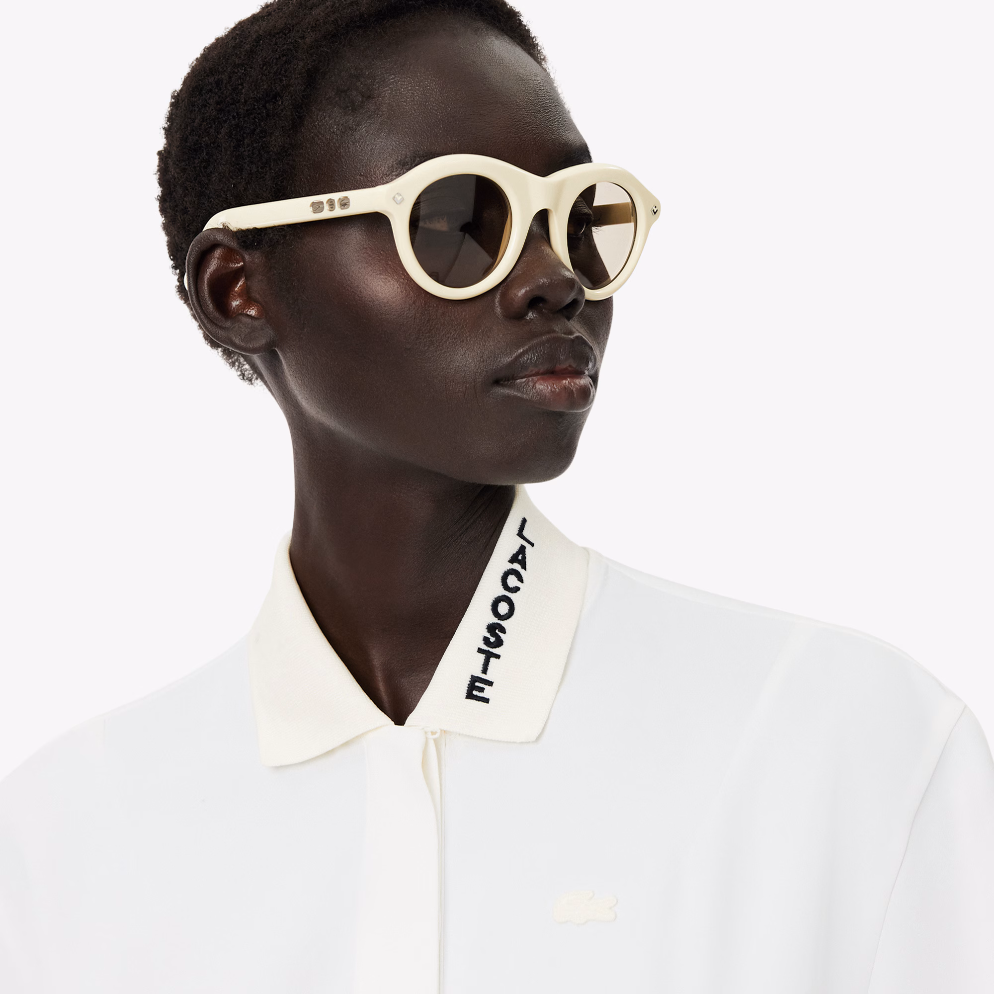 Runway Pleated Embroidery Detail Polo Dress