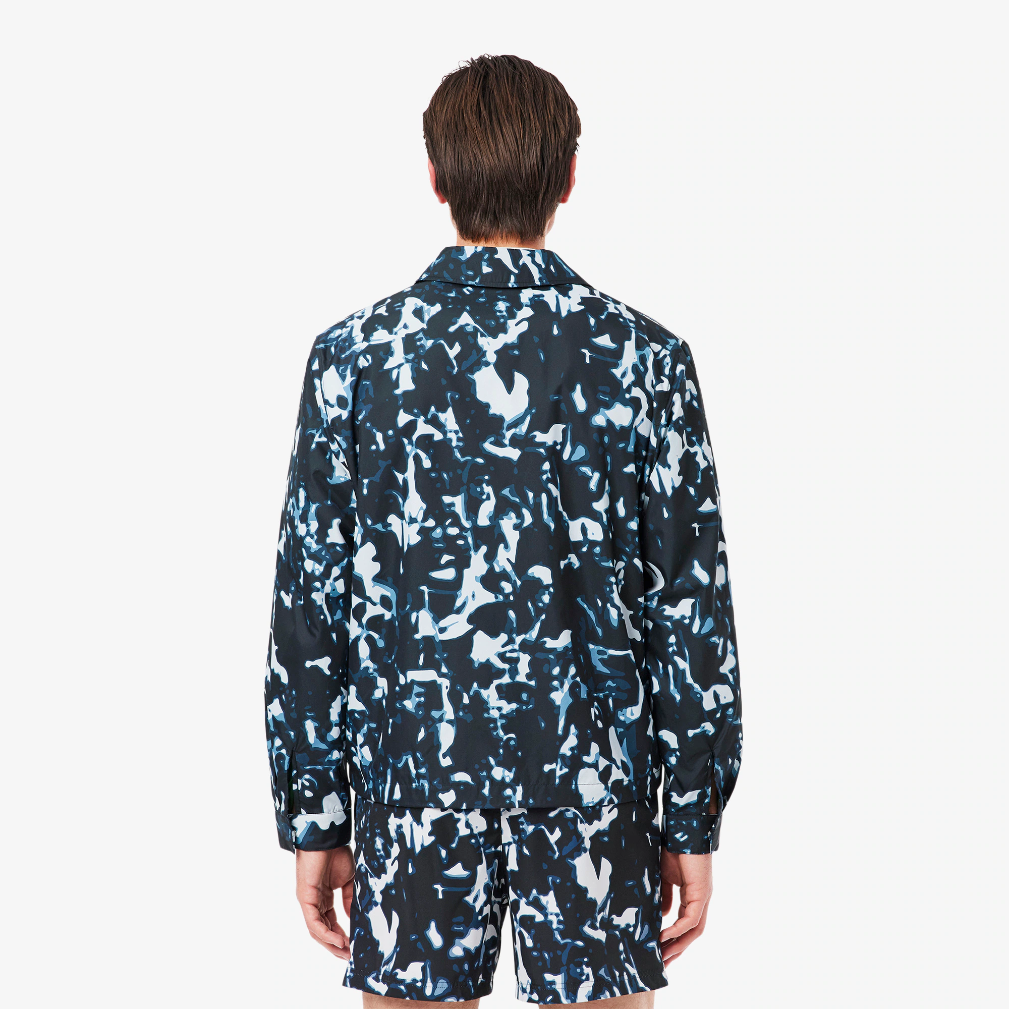 Men's Print Motif Water-Repellent Windbreaker