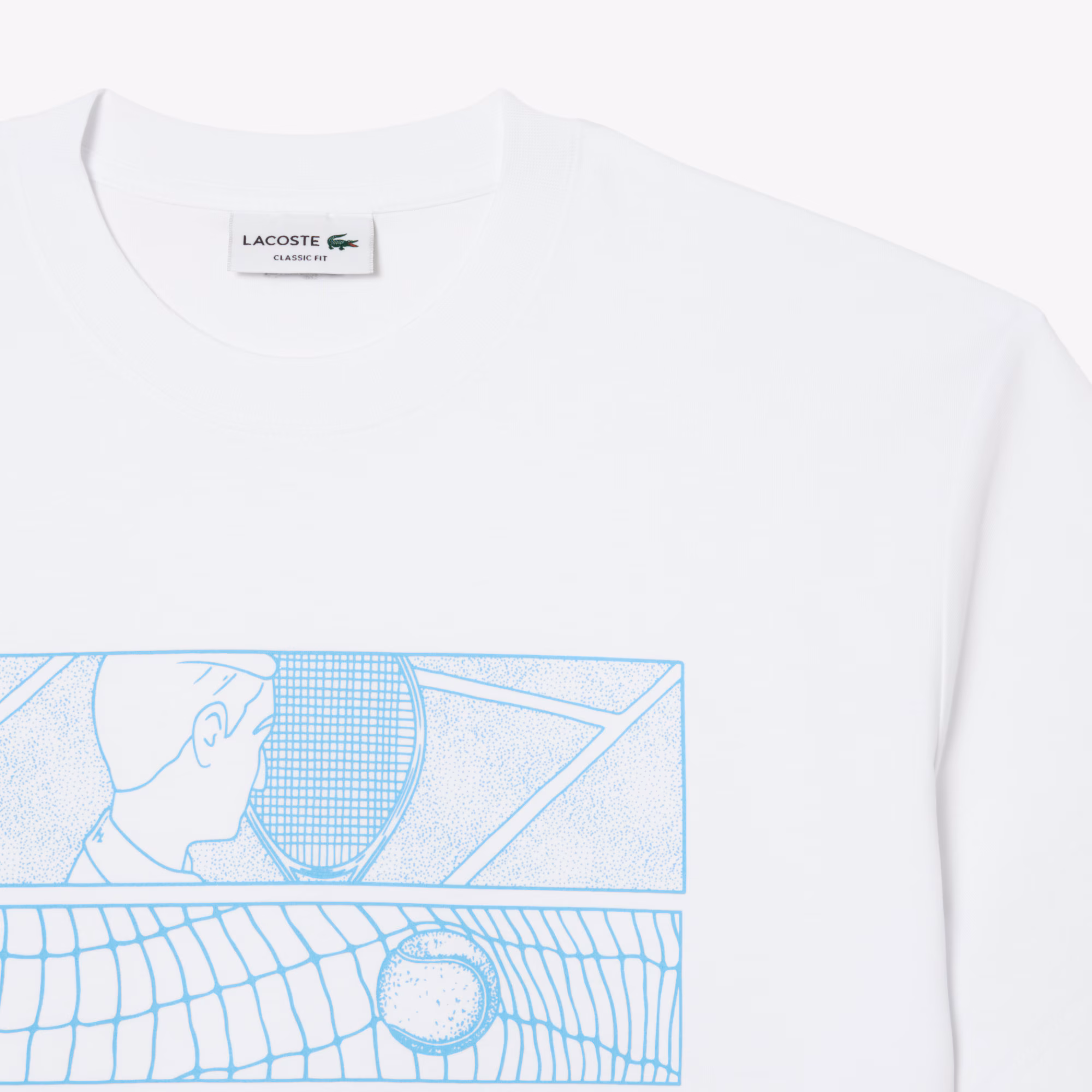 Men's Tennis Court Print Cotton T-Shirt