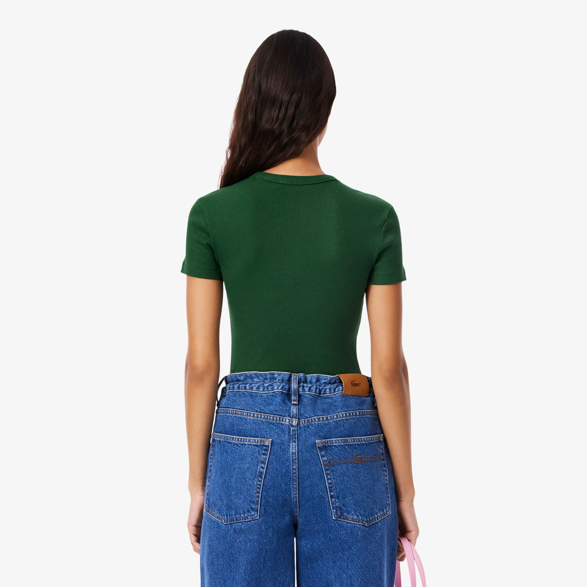 Women's Slim Fit Ribbed Cotton T-Shirt