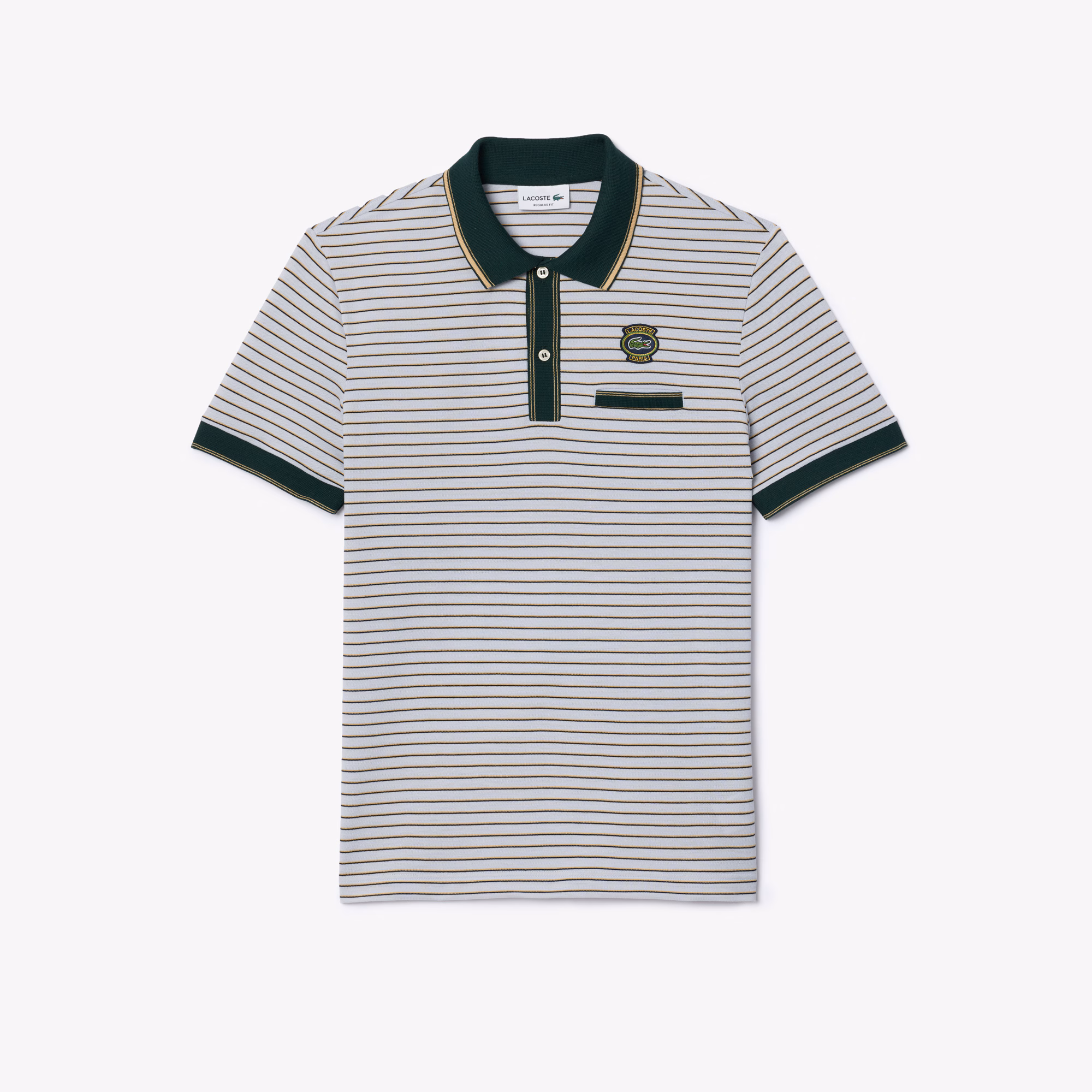Men's Regular Fit Striped Mini Piqué Polo