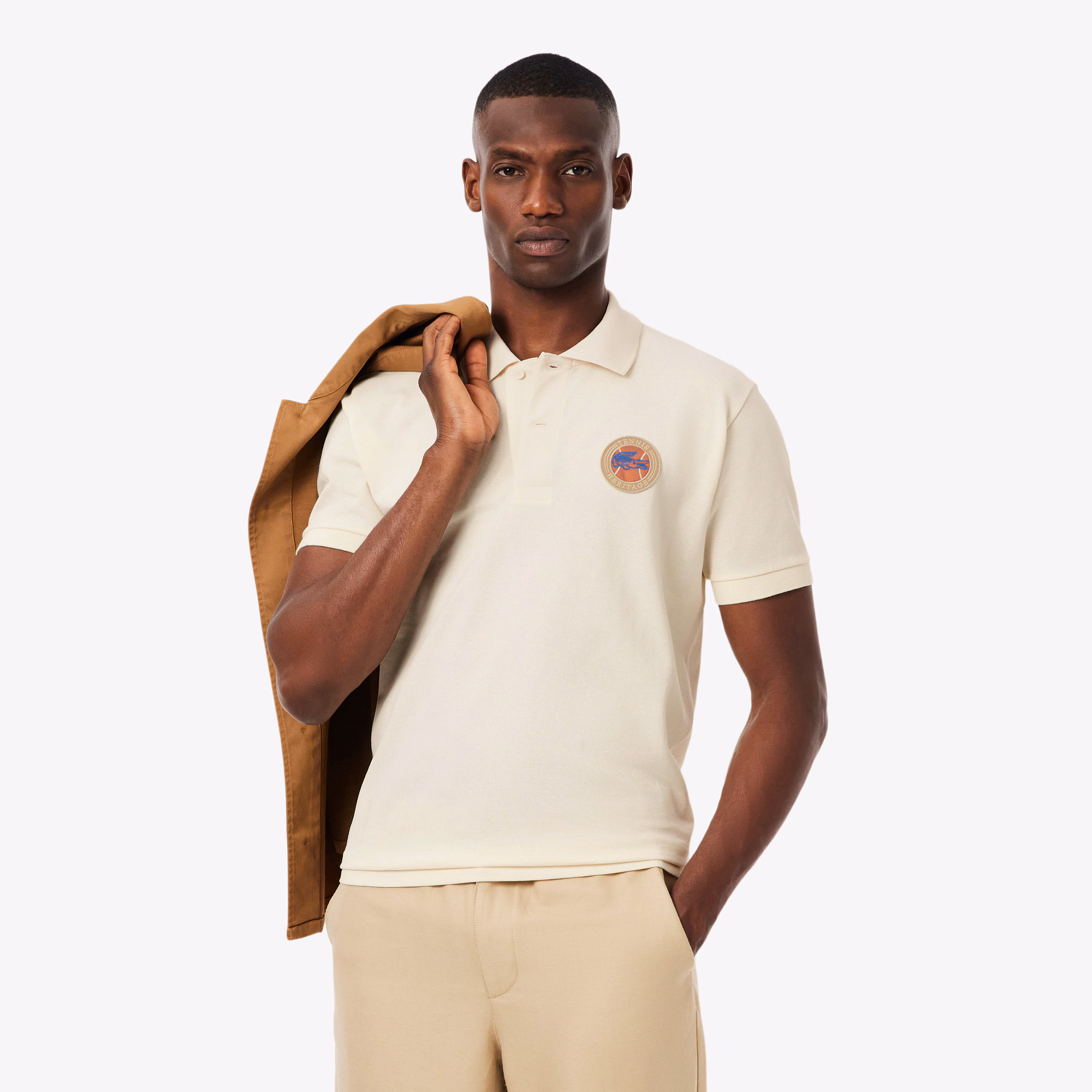 Men's Classic Fit Petit Piqué Badge Polo