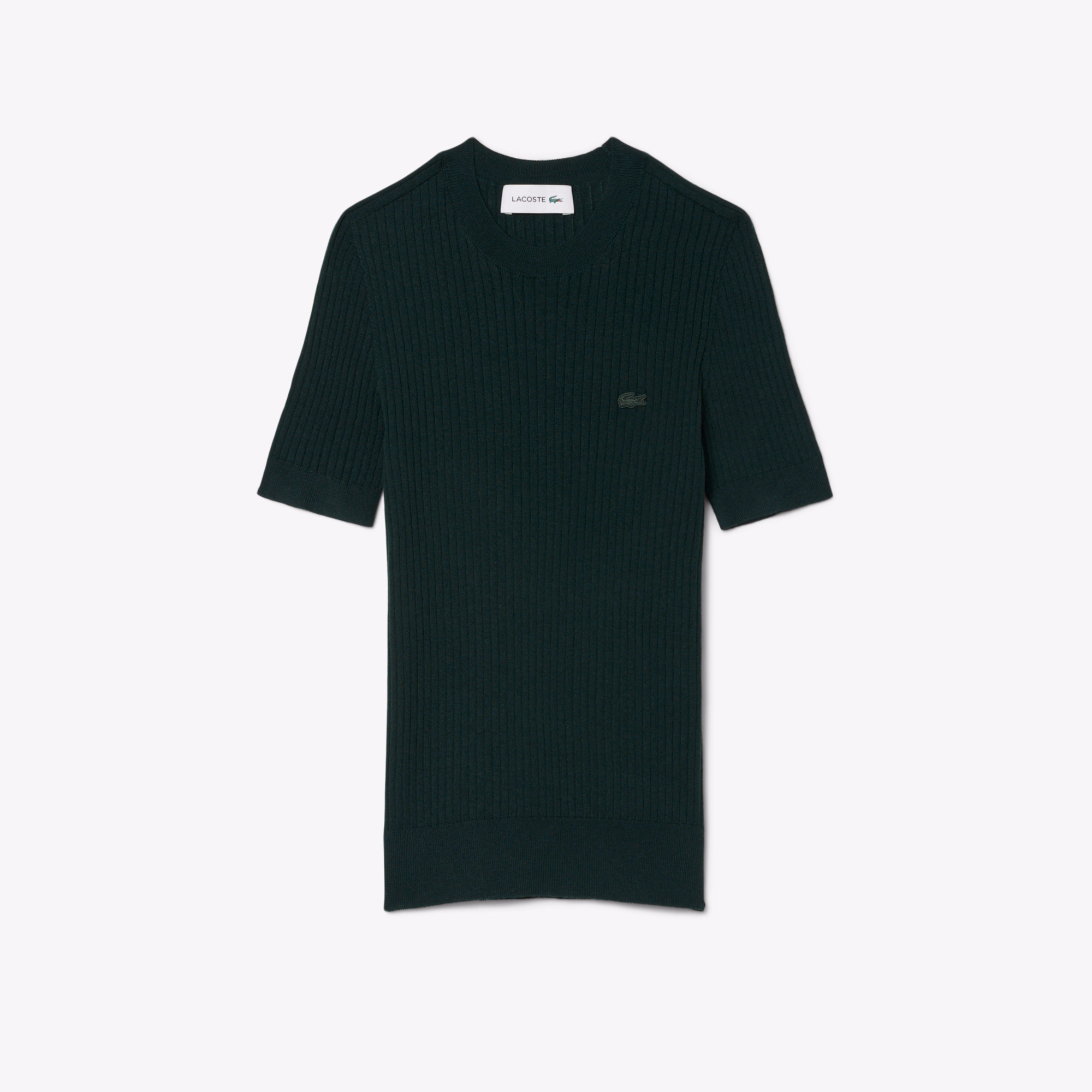 Women's Short Sleeve Merino Wool Rib Knit Sweater