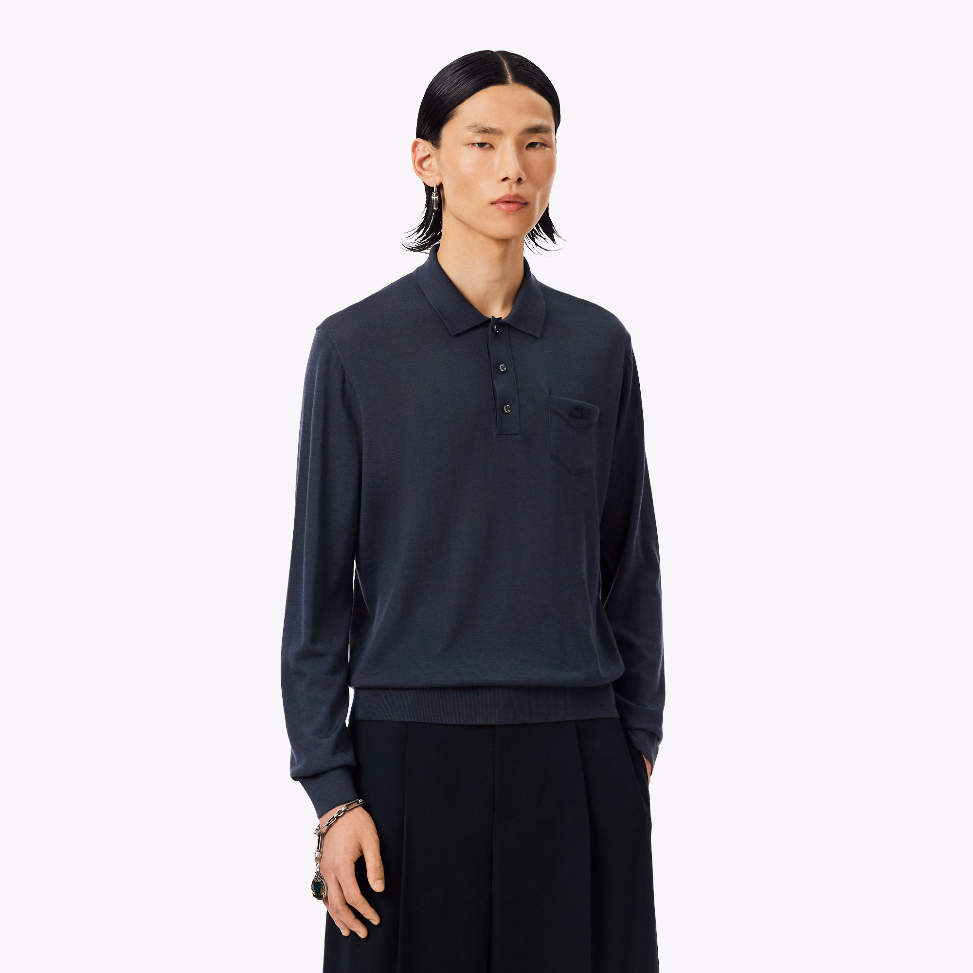 Runway Polo Collar Merino Wool Sweater