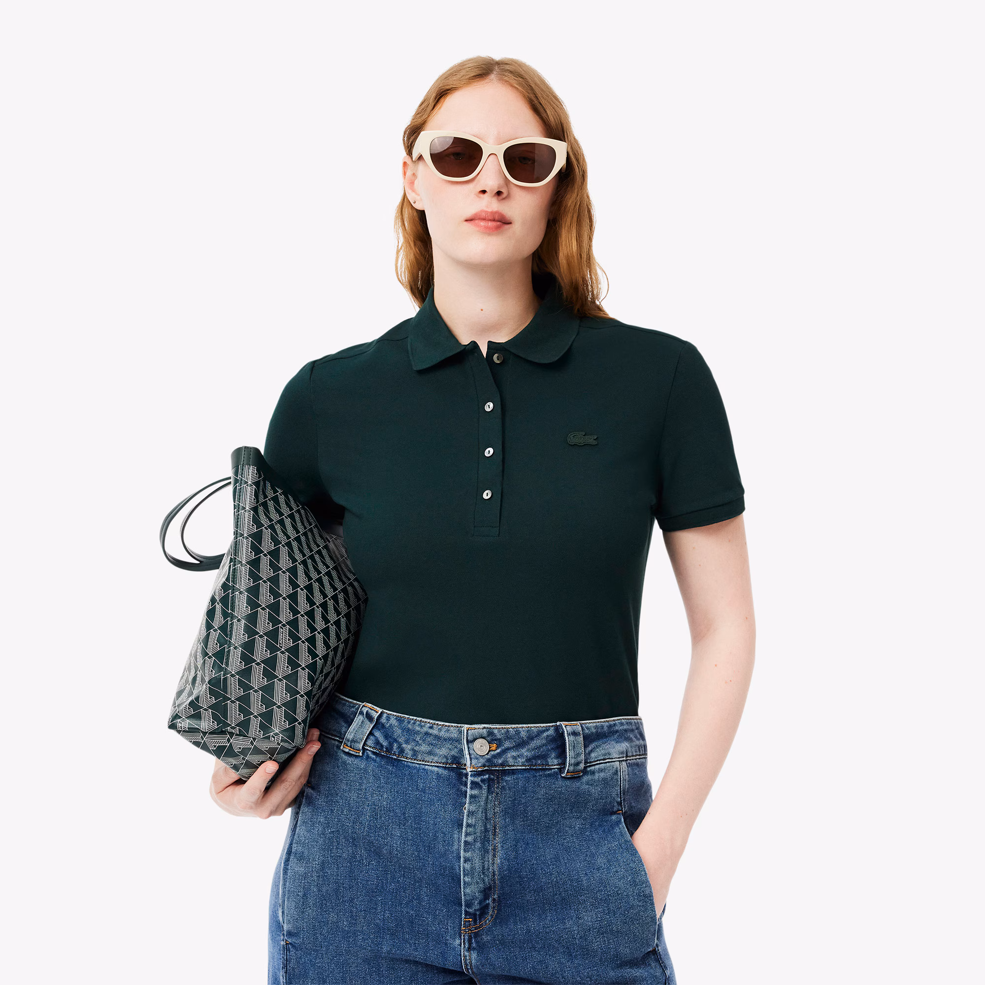 Women's L.12.D Slim Fit Stretch Mini Piqué Polo