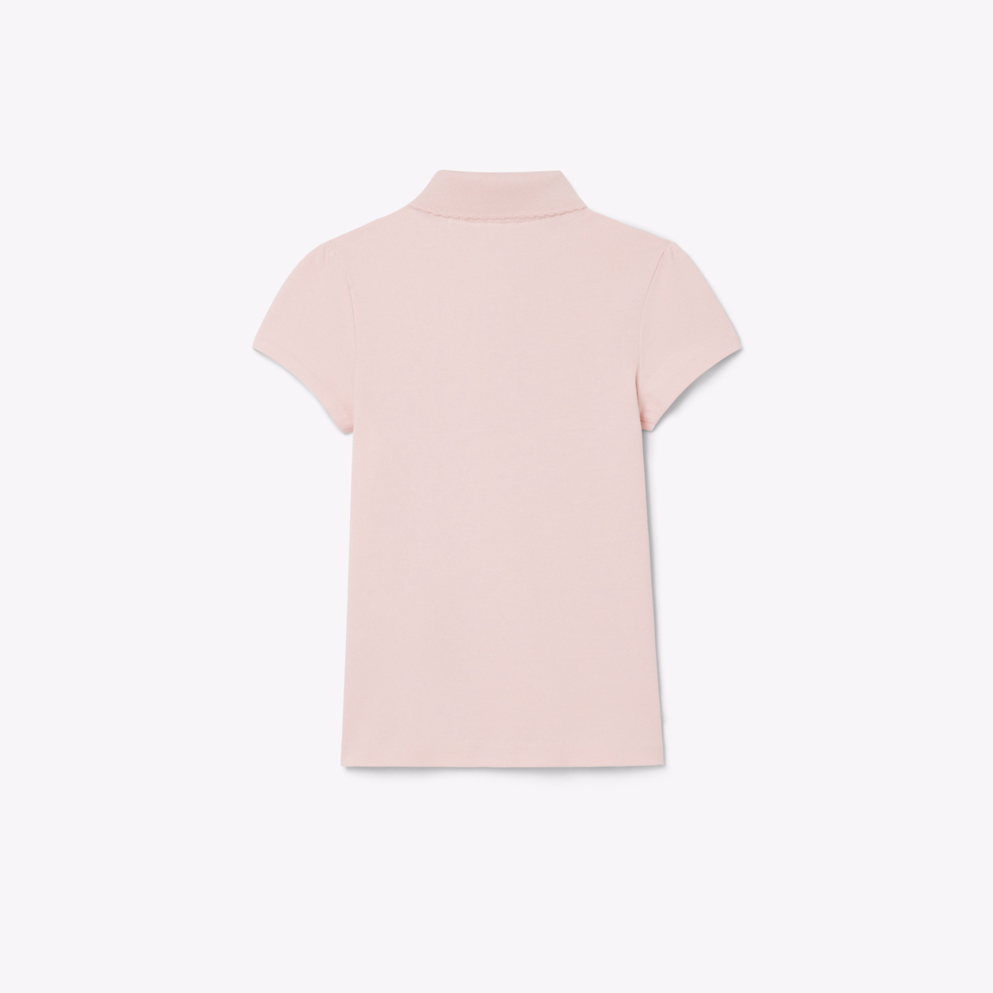 Girls' Scalloped Collar Piqué Polo