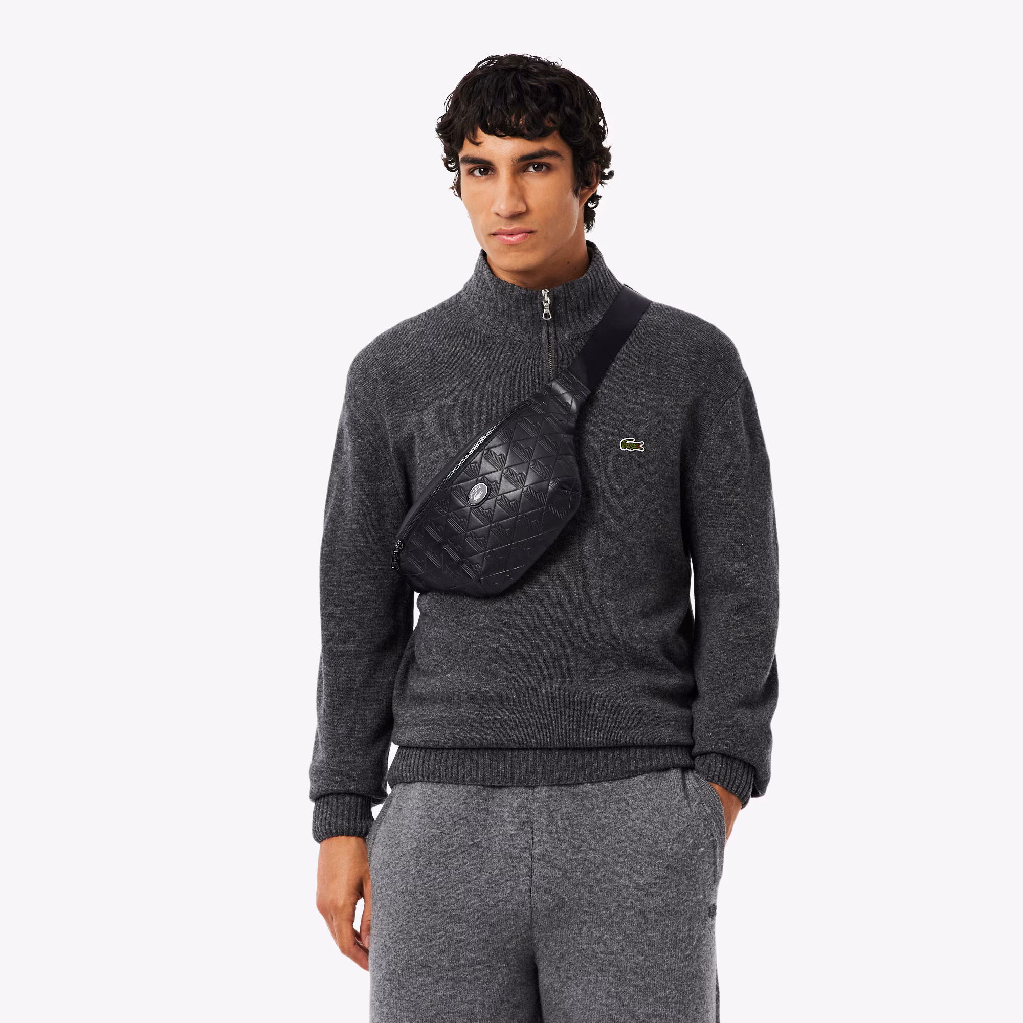 Monogram Embossed Leather Belt Bag